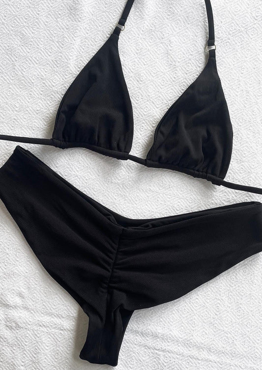 Makena Cheeky Bottom X Black Eco-Rib
