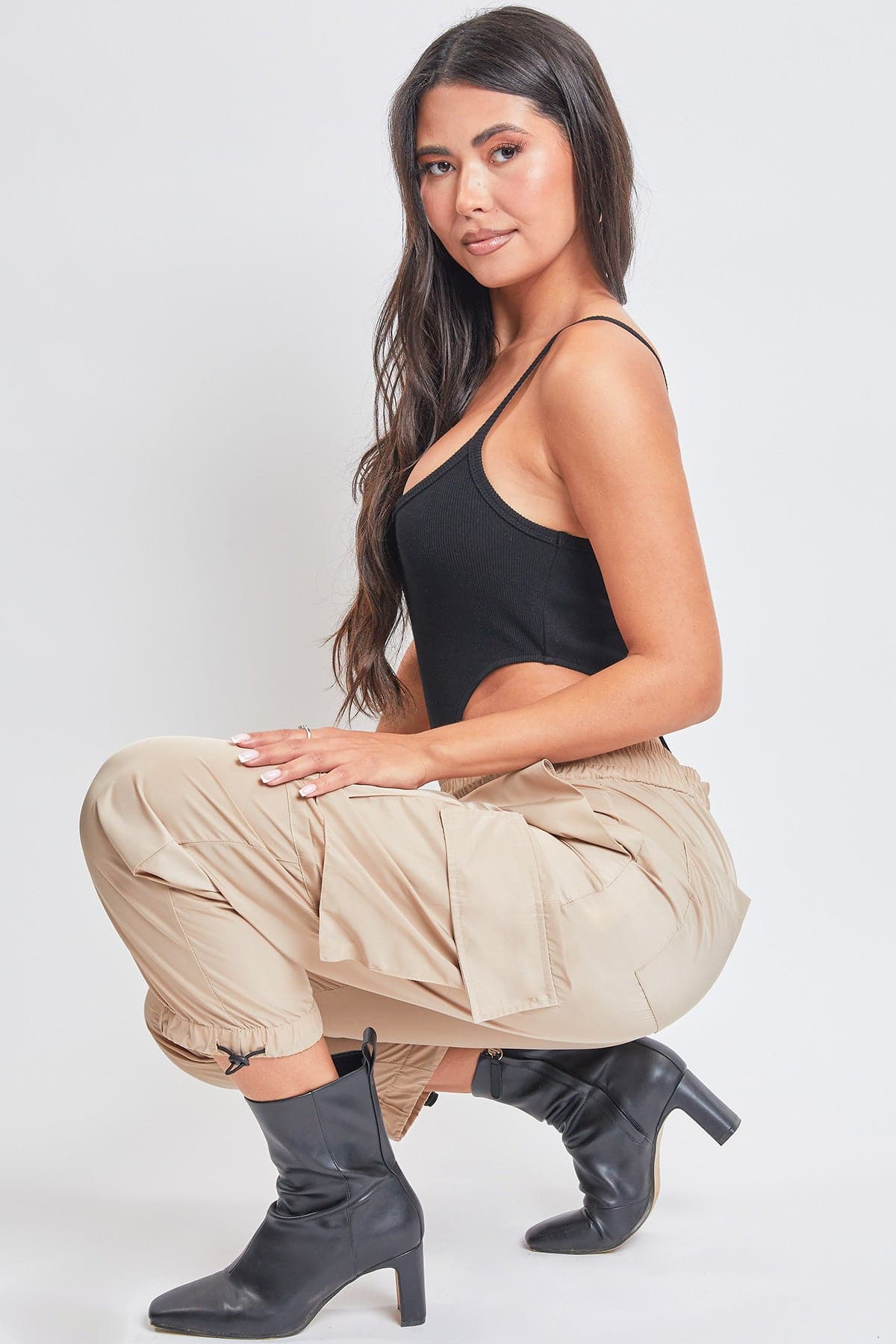 High Rise Nylon Cargo Jogger