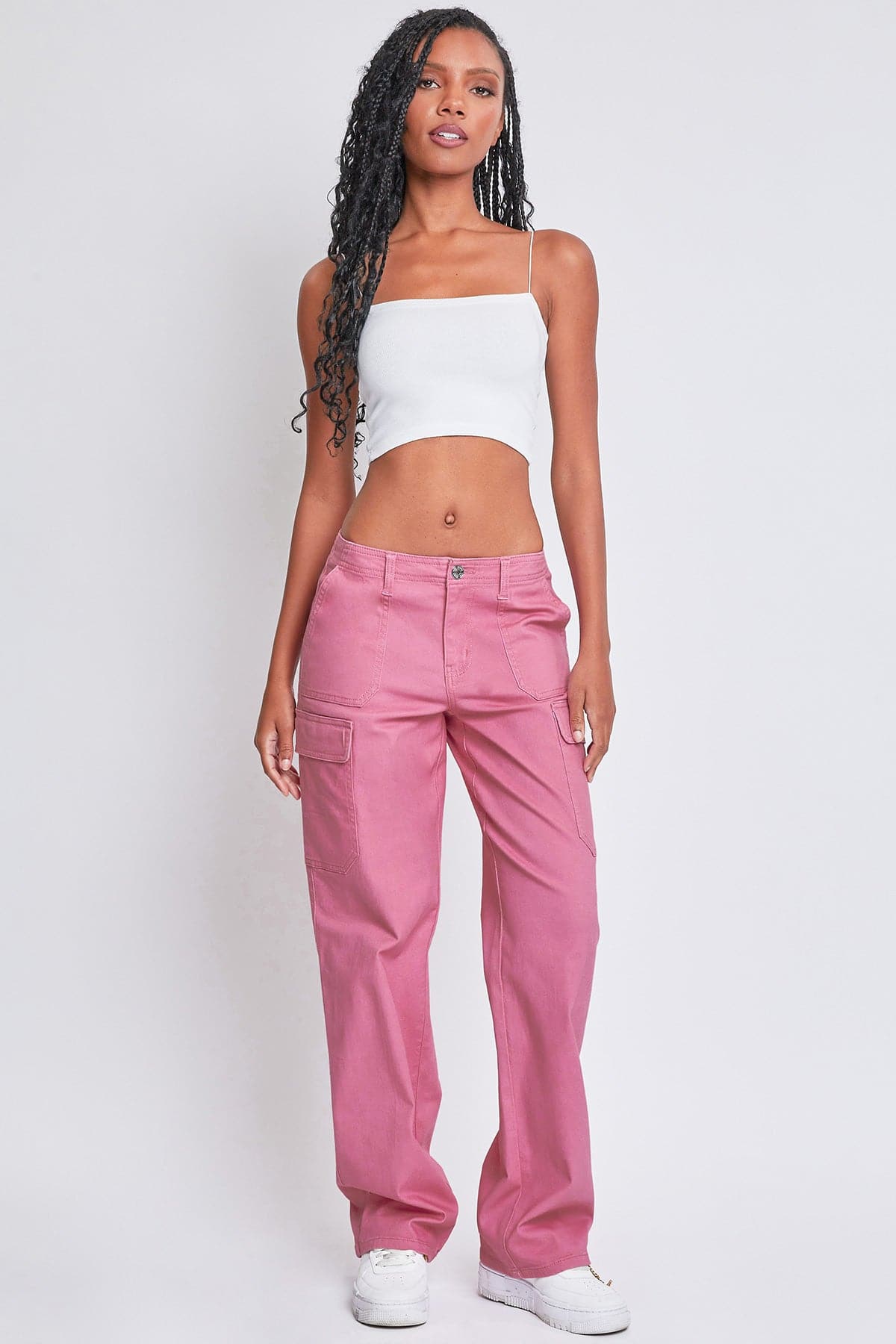 High Rise Straight Leg Cargo Pants