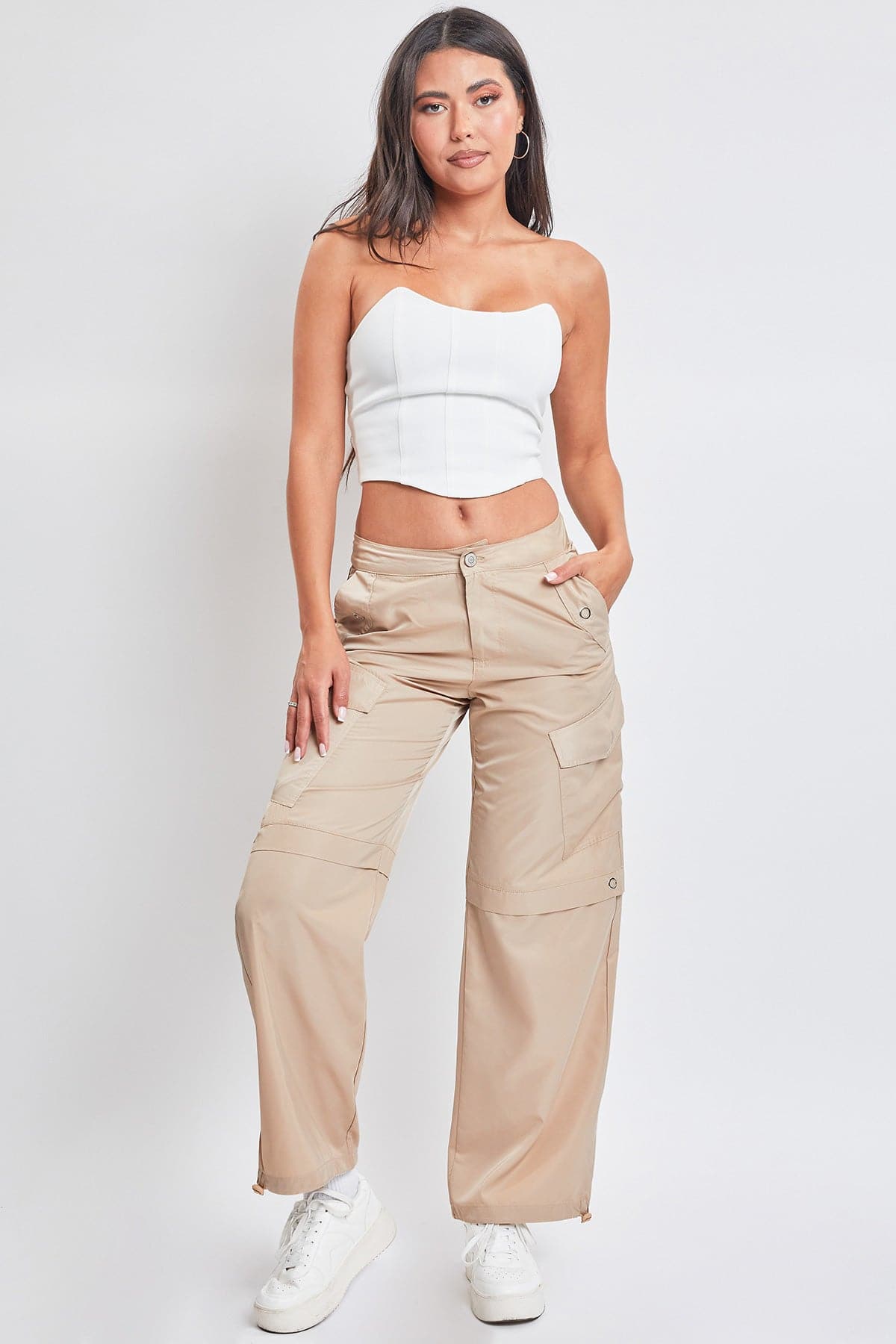 High-Rise Nylon Cargo Pants