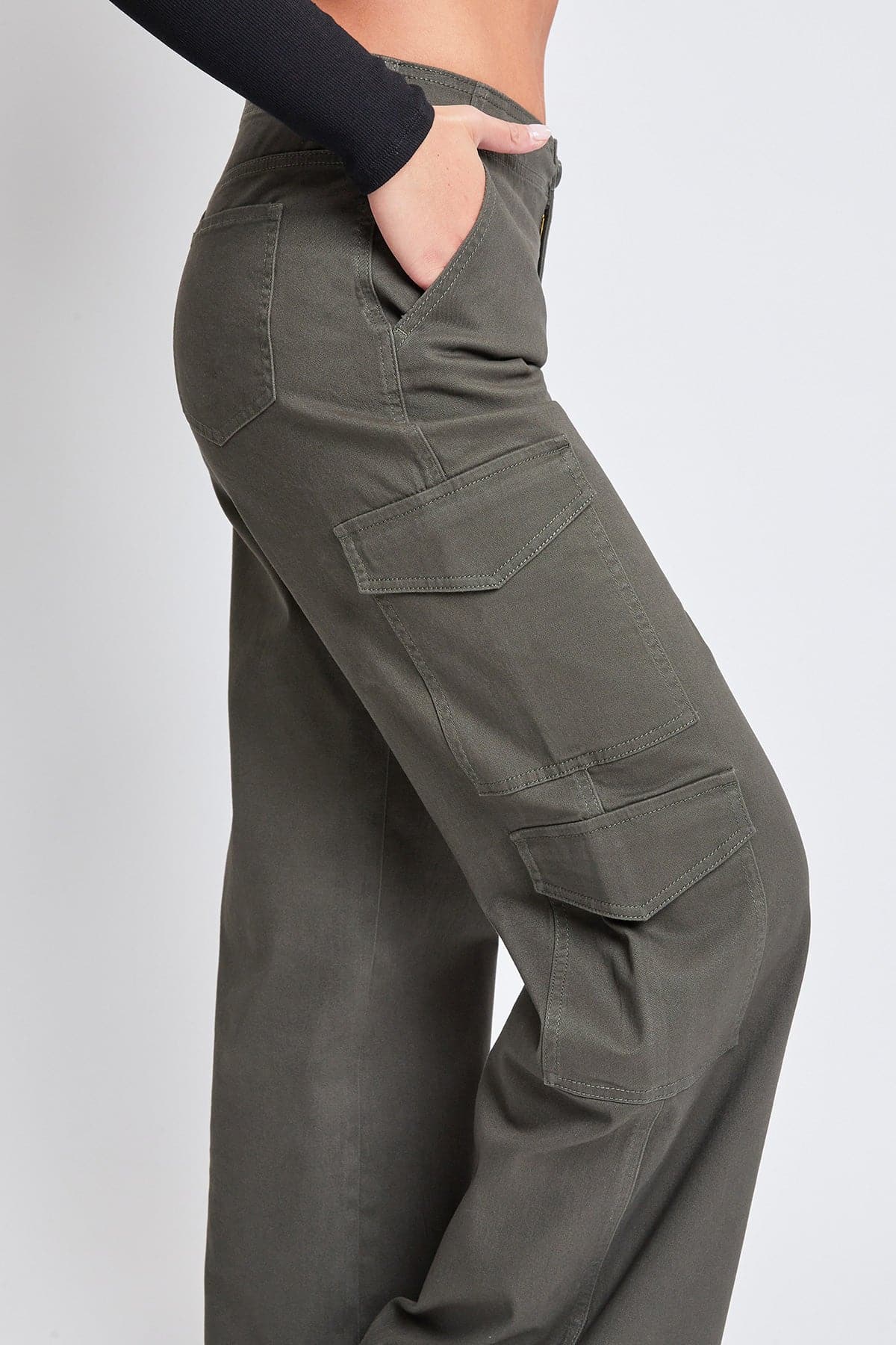 Juniors High Rise Wide Leg Cargo Pants