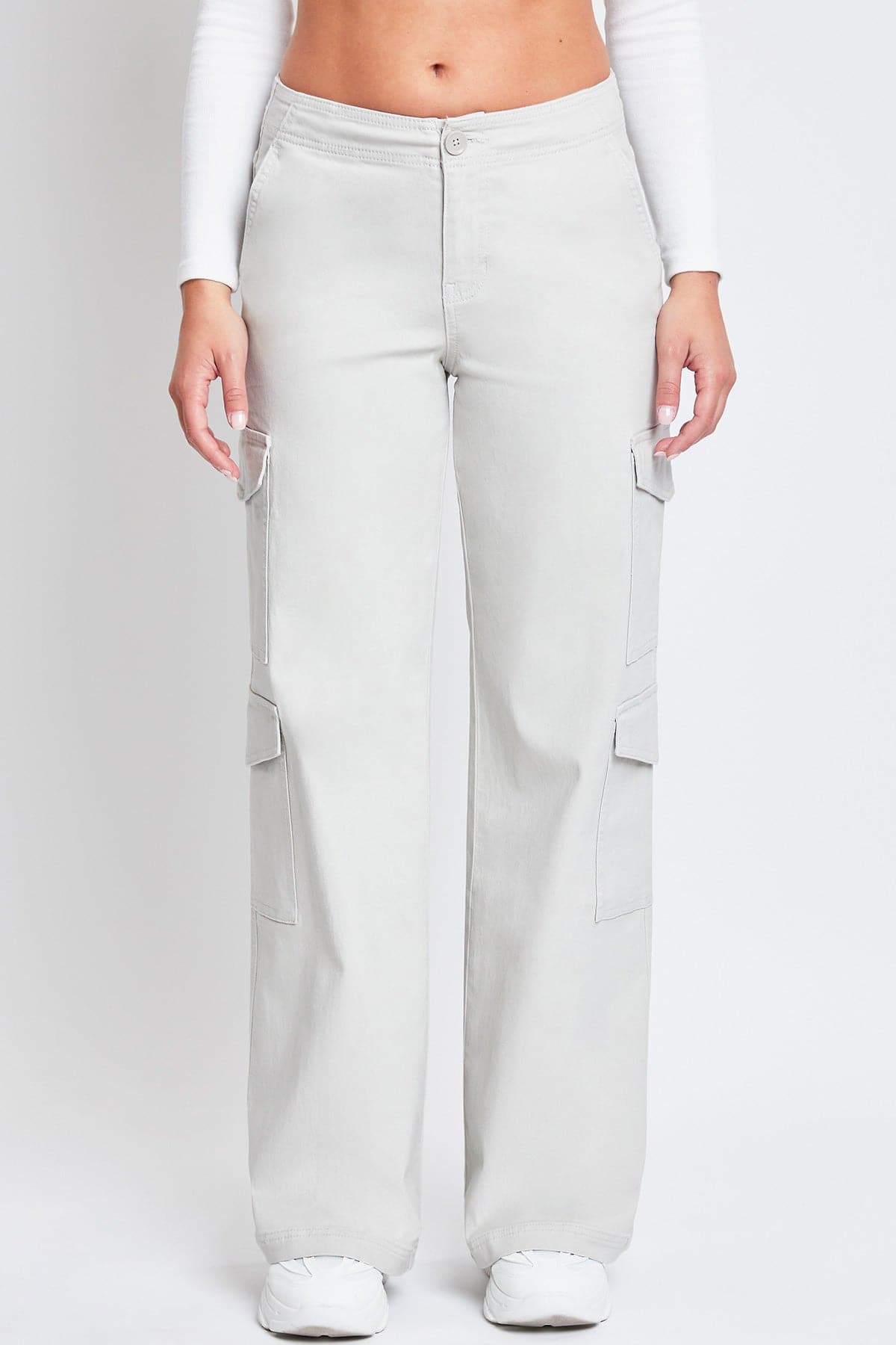 Juniors High Rise Wide Leg Cargo Pants
