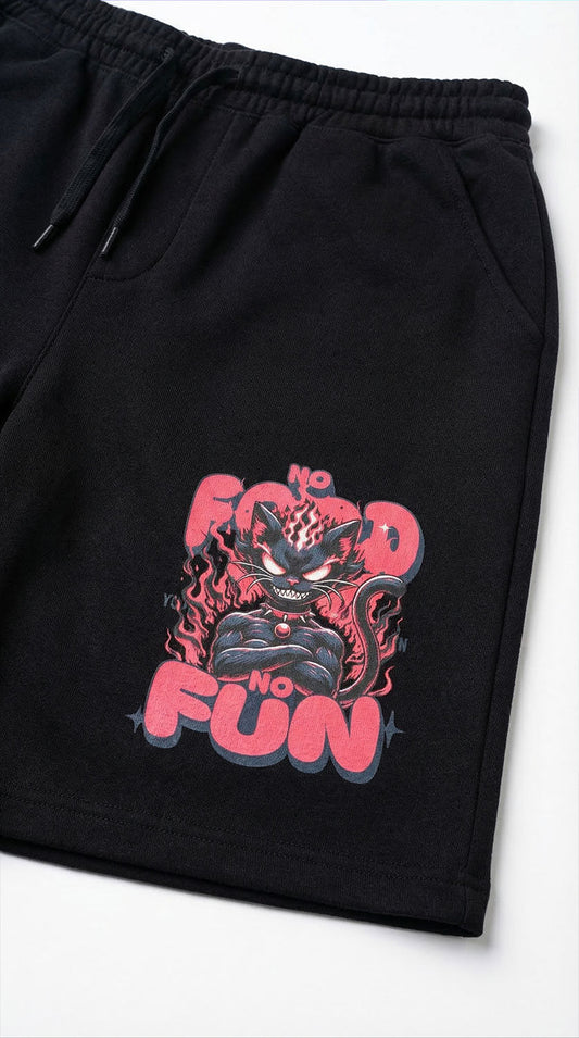 No Food No Fun Cat Shorts