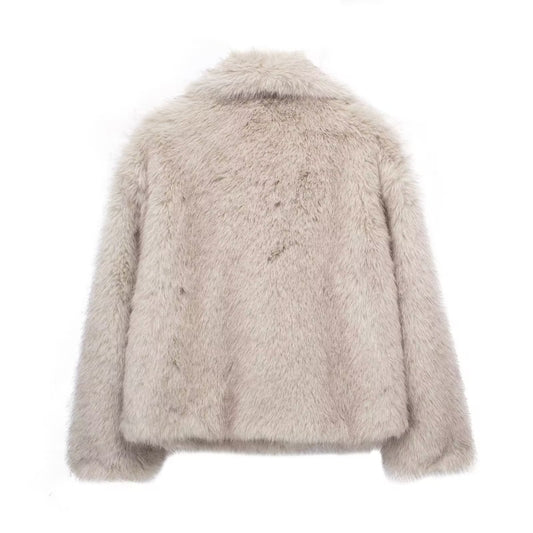 Cozy Chic: Winter Plush Fluffy Lapel Coat