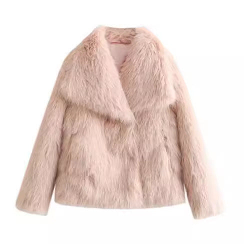 Cozy Chic: Winter Plush Fluffy Lapel Coat