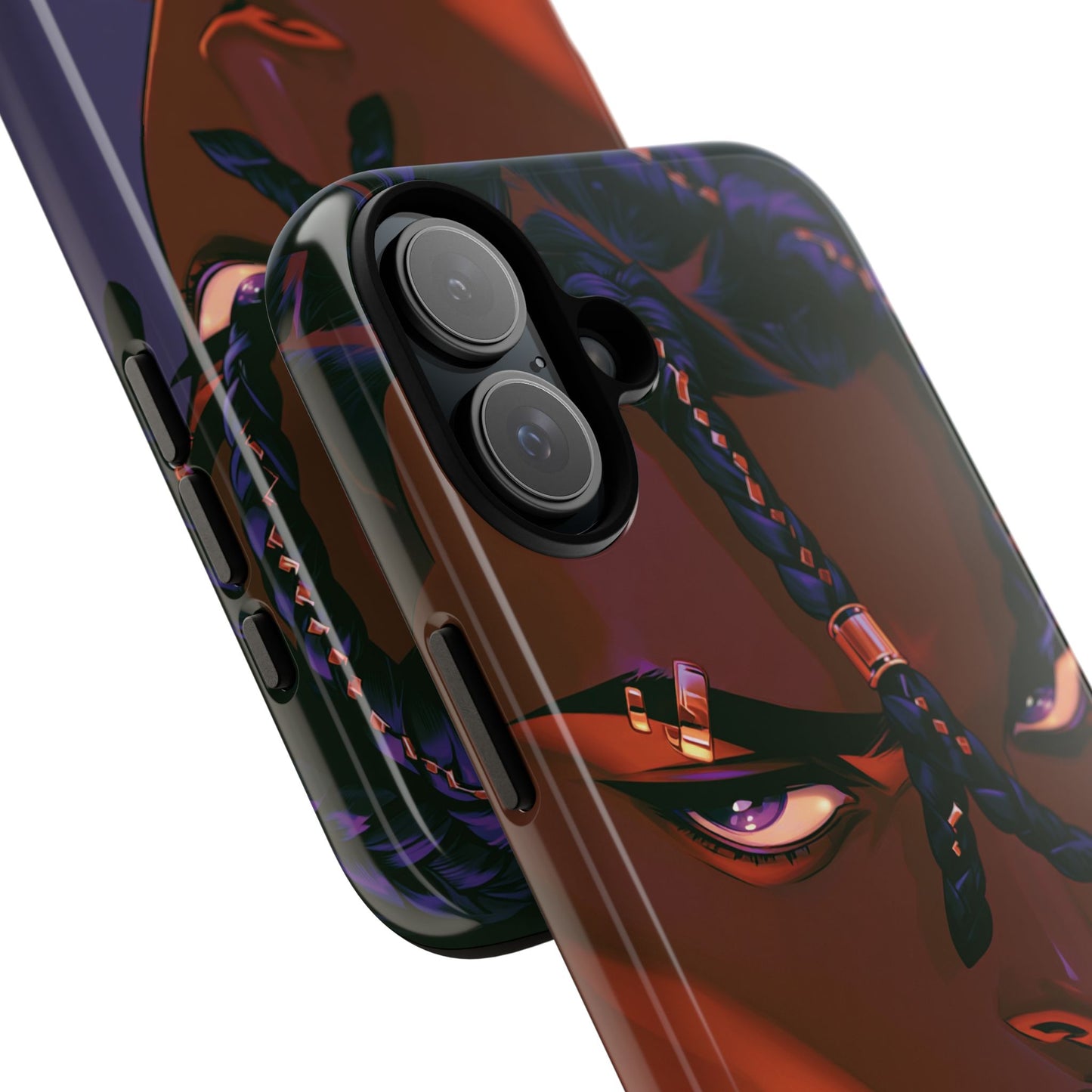 Afrofuturist Phone Case Black Owned iPhone 16 Case Cyberpunk Warrior Art Cultural Gift Tough Case