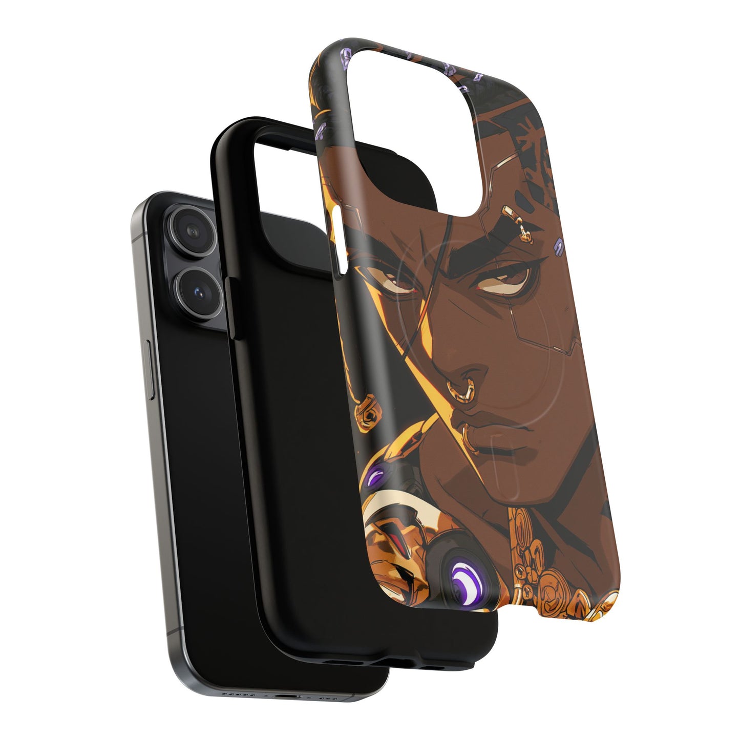 Magnetic Tough Phone Case — Bold Anime Warrior Design