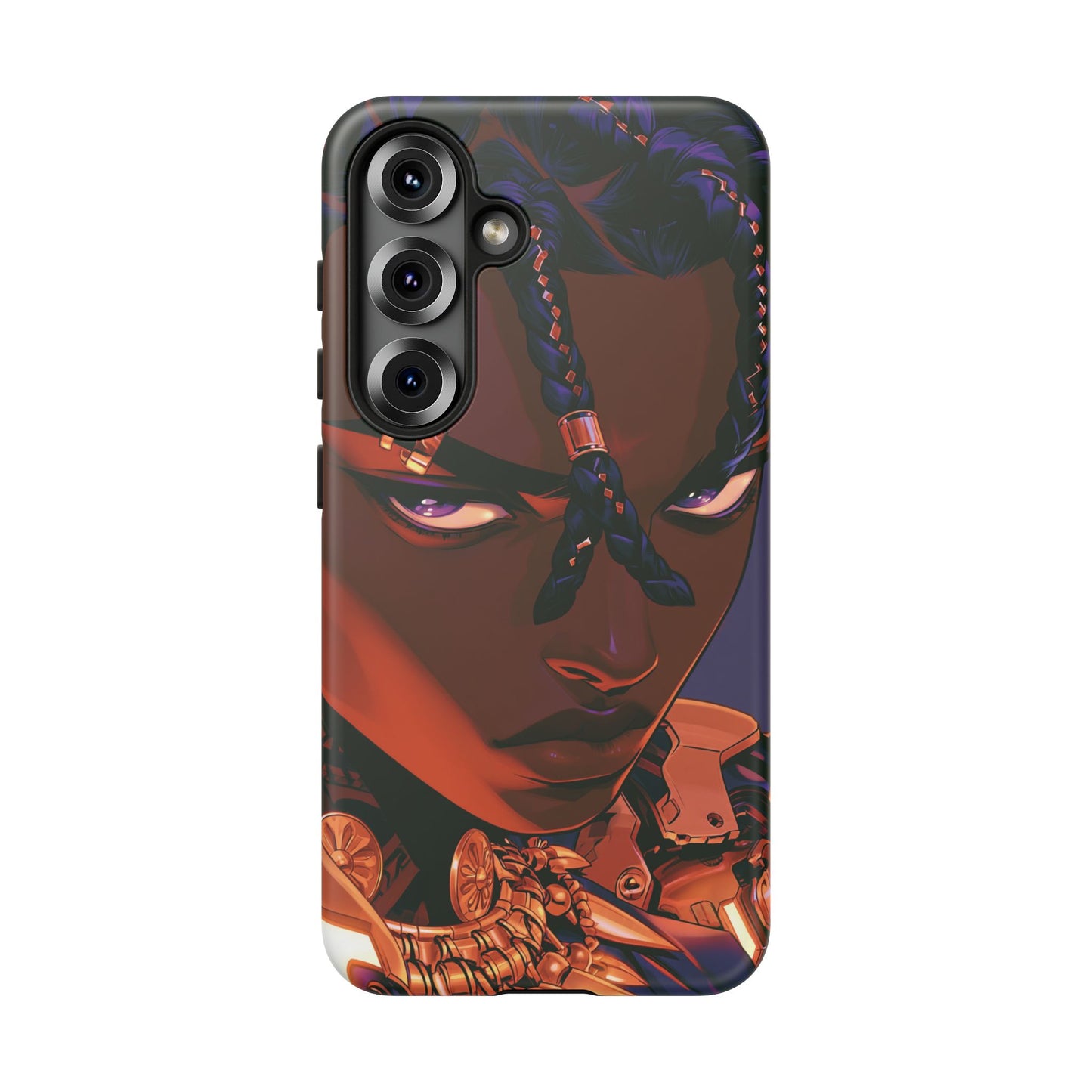 Afrofuturist Phone Case Black Owned iPhone 16 Case Cyberpunk Warrior Art Cultural Gift Tough Case