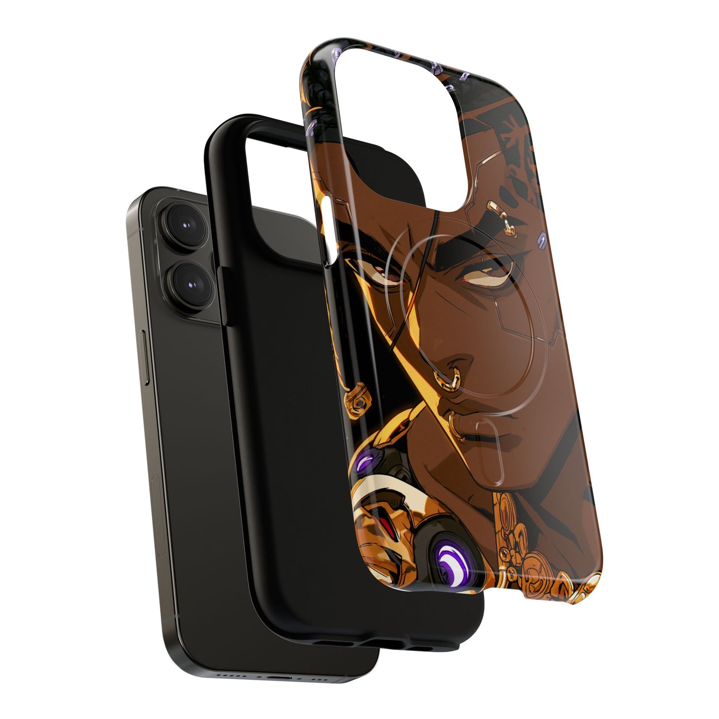 Magnetic Tough Phone Case — Bold Anime Warrior Design