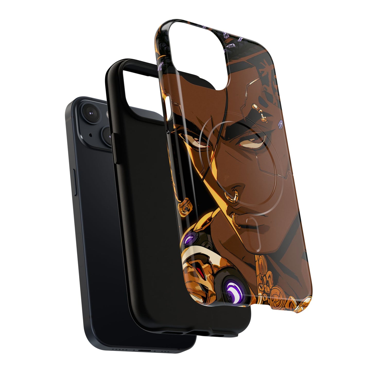 Magnetic Tough Phone Case — Bold Anime Warrior Design