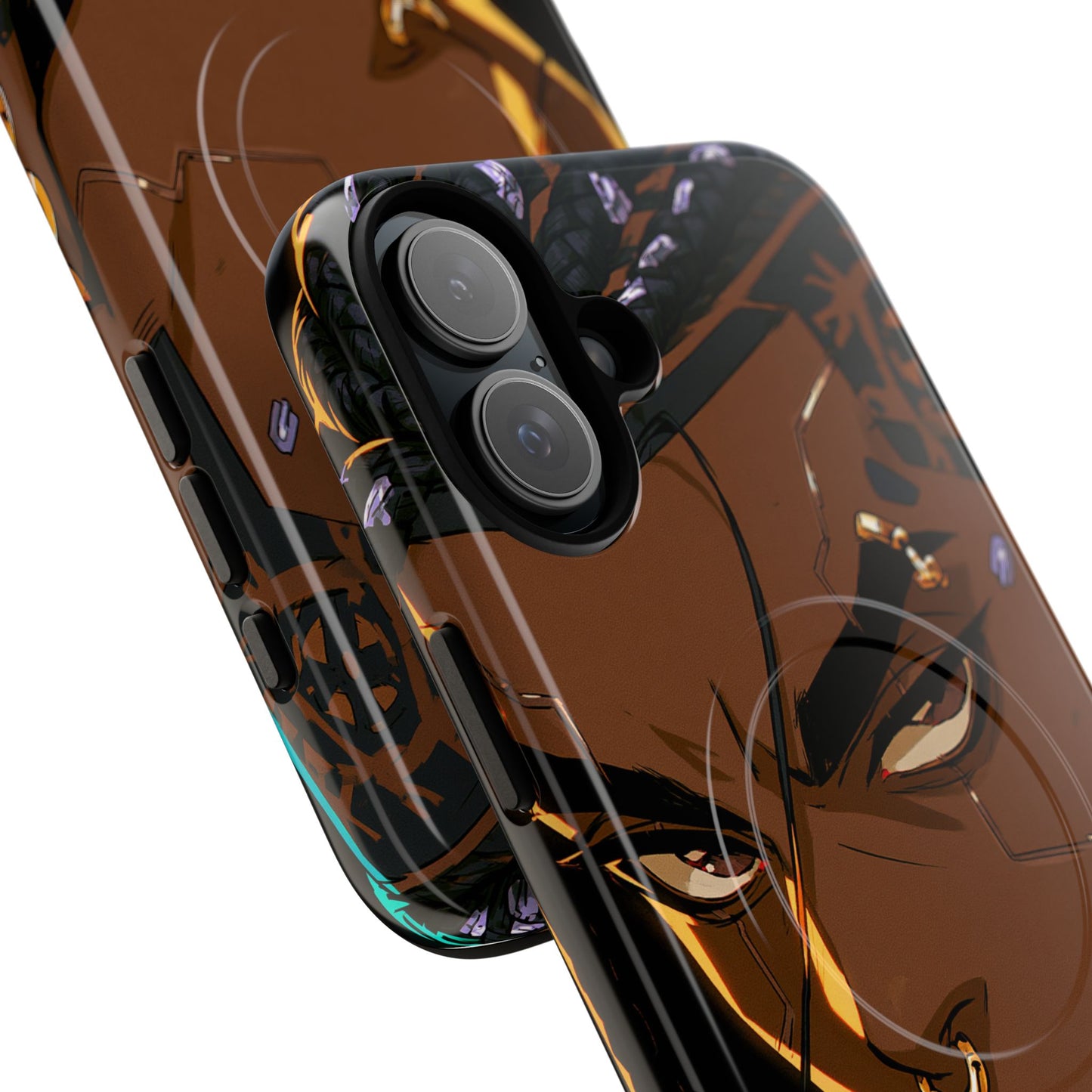 Afrofuturist Phone Case Black Owned Cyberpunk Man Art Phone Case Streetwear Gold Tribal Gift