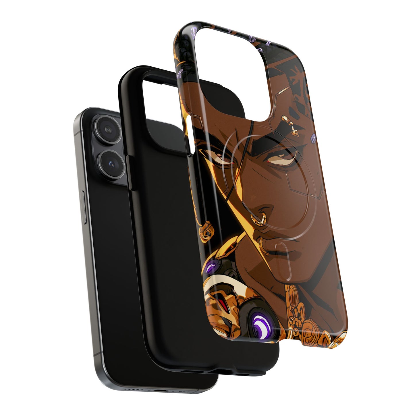 Magnetic Tough Phone Case — Bold Anime Warrior Design
