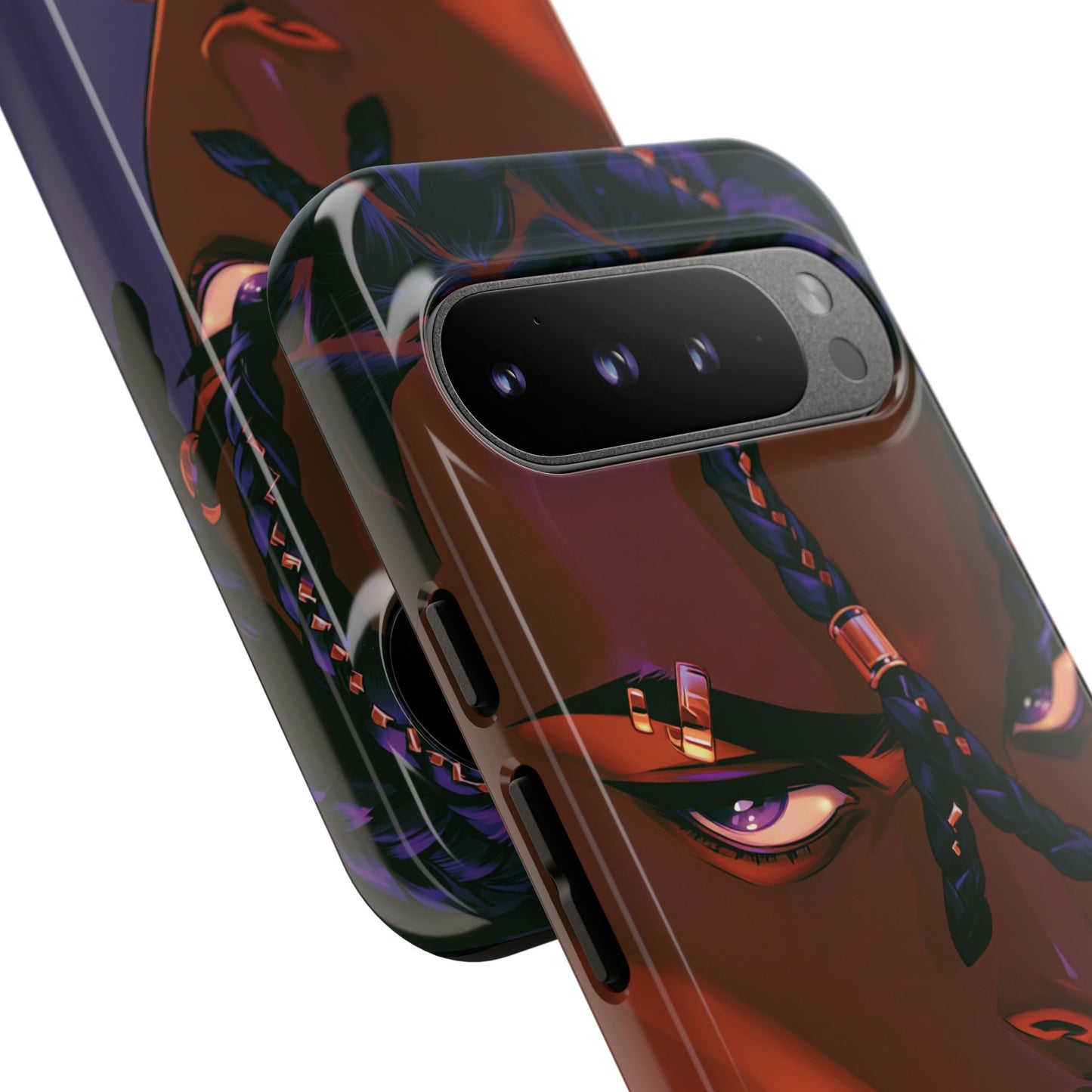 Afrofuturist Phone Case Black Owned iPhone 16 Case Cyberpunk Warrior Art Cultural Gift Tough Case