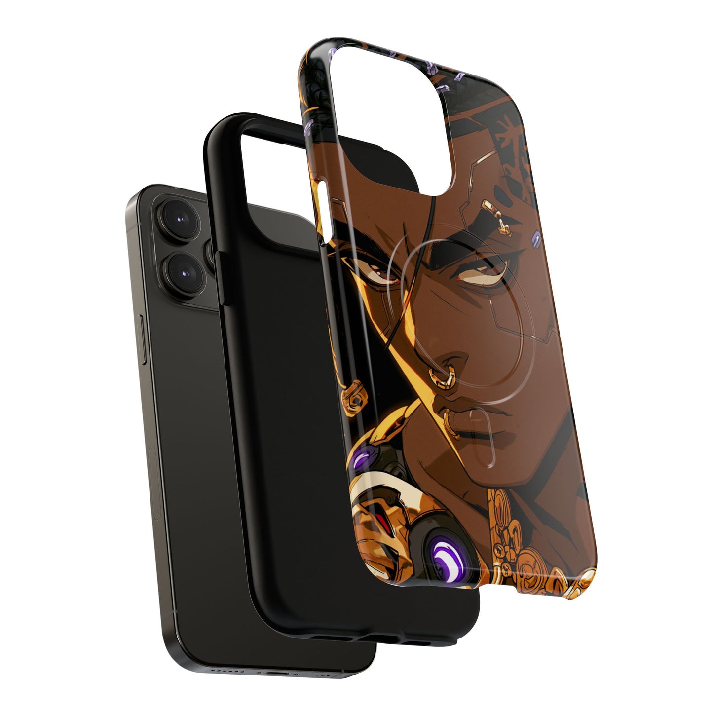 Magnetic Tough Phone Case — Bold Anime Warrior Design