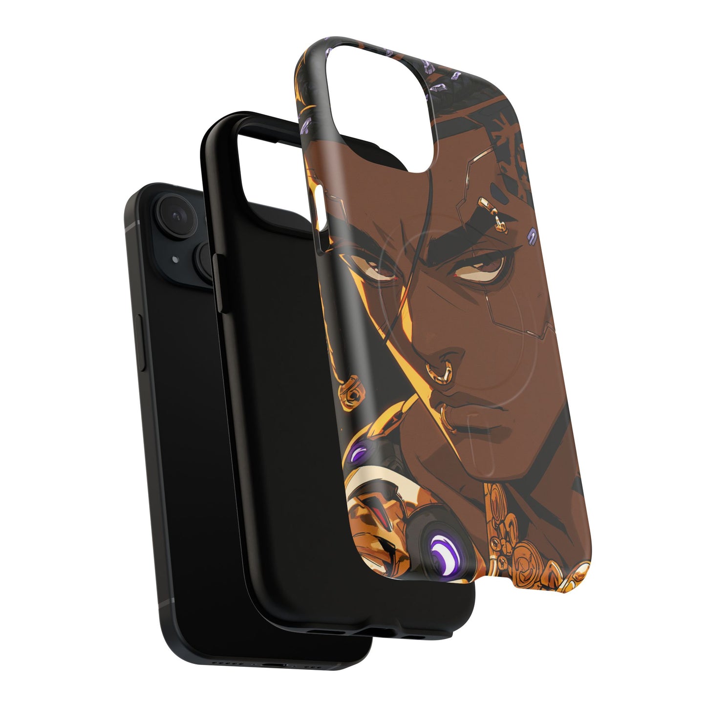 Magnetic Tough Phone Case — Bold Anime Warrior Design