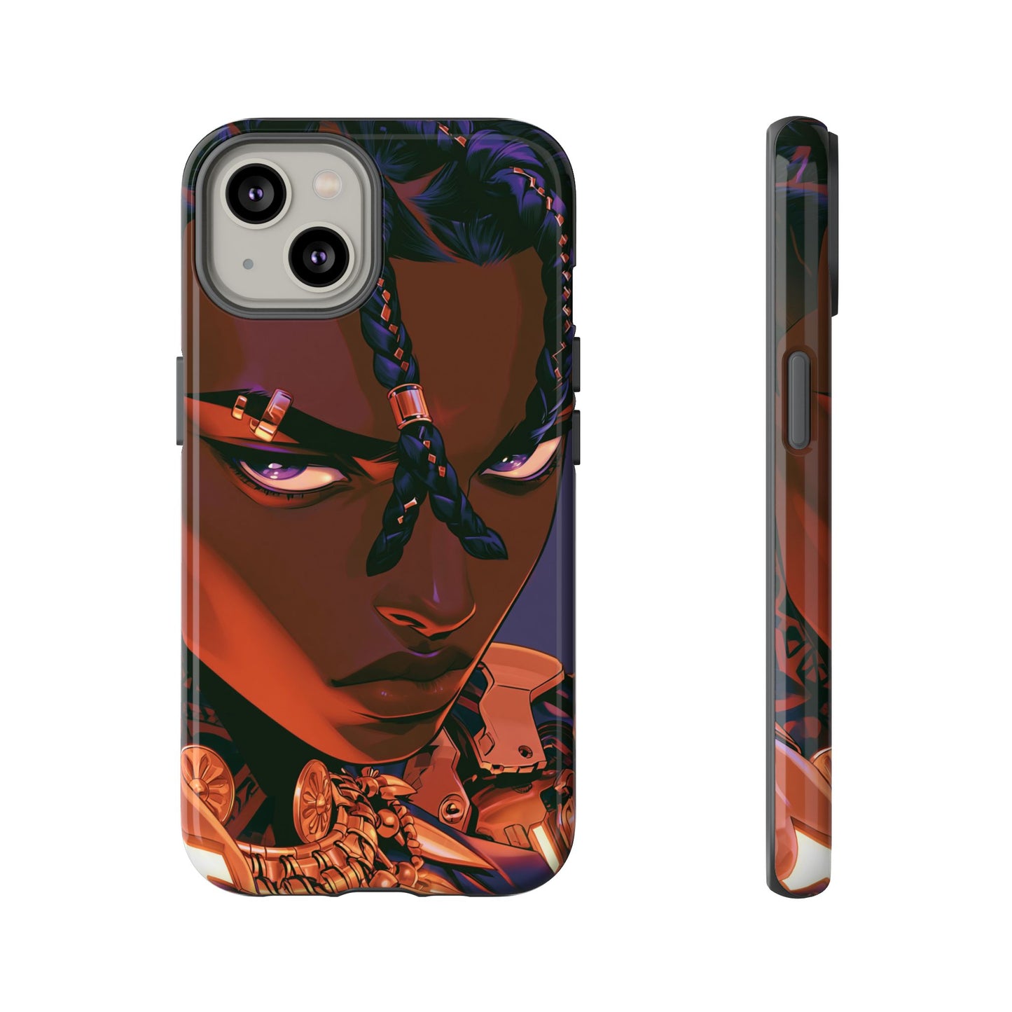 Afrofuturist Phone Case Black Owned iPhone 16 Case Cyberpunk Warrior Art Cultural Gift Tough Case