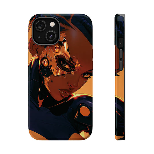 Afrofuturist Phone Case Cyberpunk Woman Art Black Owned Phone Case Sci Fi Melanin Gold Tech Gift