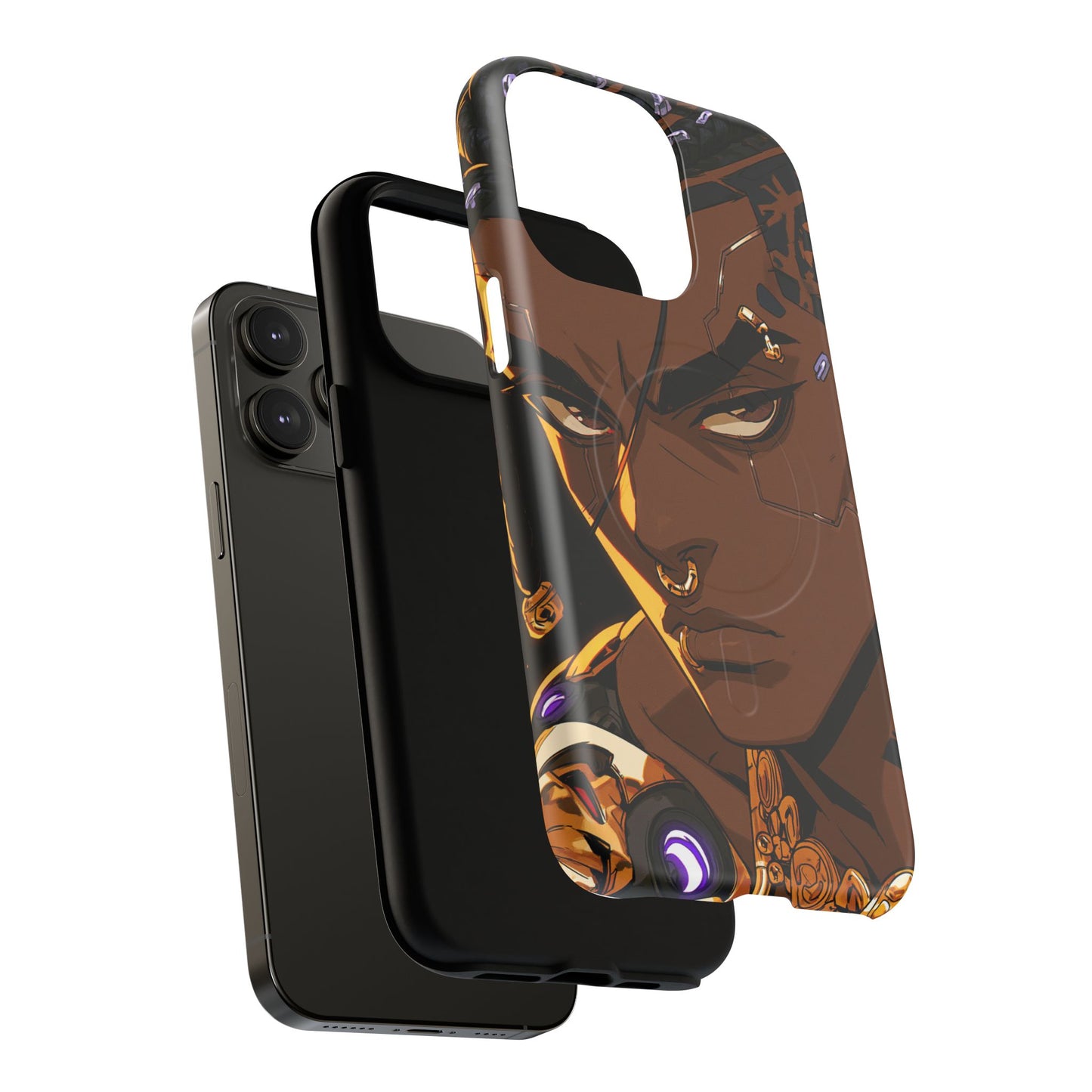 Magnetic Tough Phone Case — Bold Anime Warrior Design