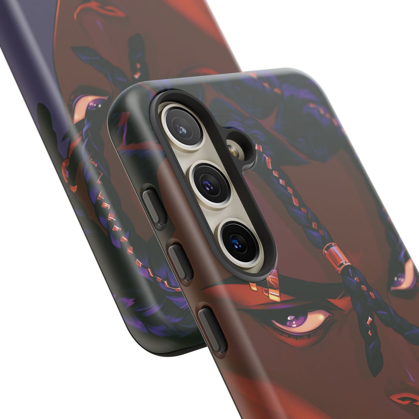 Afrofuturist Phone Case Black Owned iPhone 16 Case Cyberpunk Warrior Art Cultural Gift Tough Case