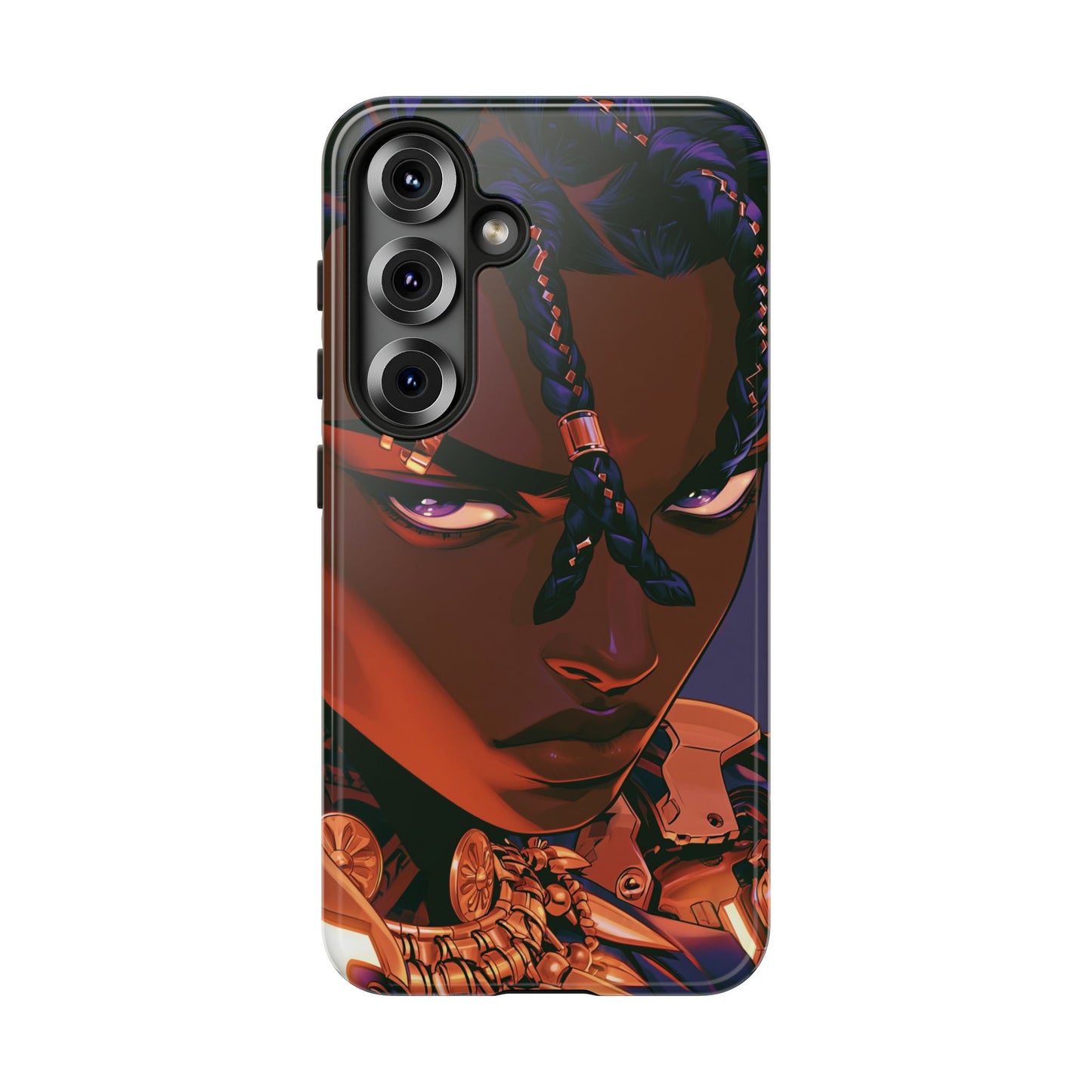 Afrofuturist Phone Case Black Owned iPhone 16 Case Cyberpunk Warrior Art Cultural Gift Tough Case