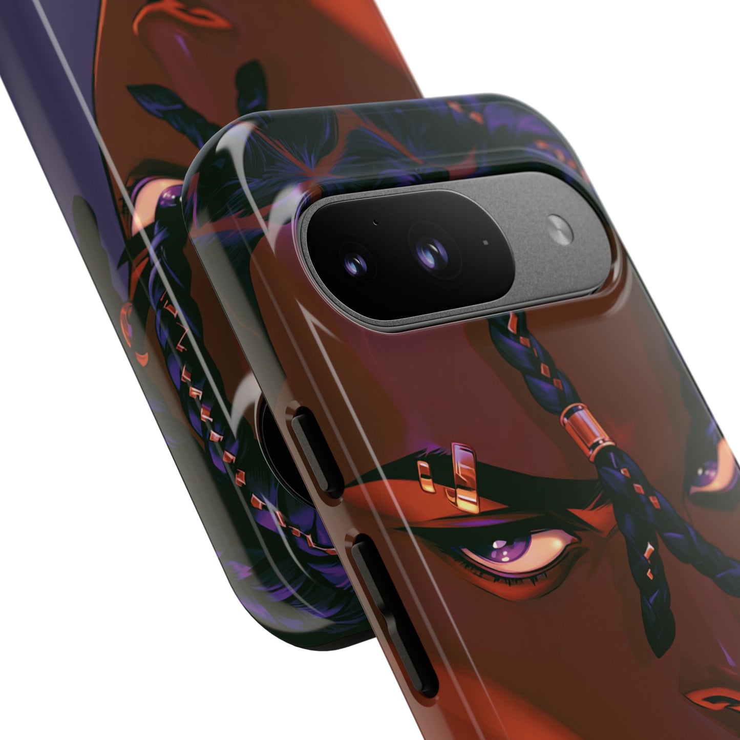 Afrofuturist Phone Case Black Owned iPhone 16 Case Cyberpunk Warrior Art Cultural Gift Tough Case
