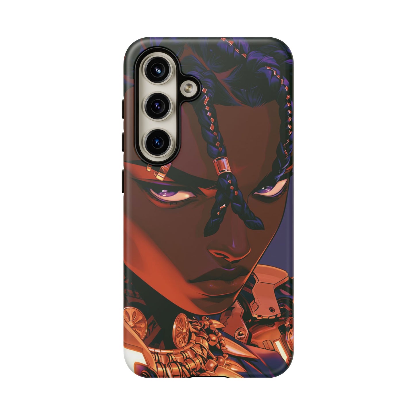 Afrofuturist Phone Case Black Owned iPhone 16 Case Cyberpunk Warrior Art Cultural Gift Tough Case