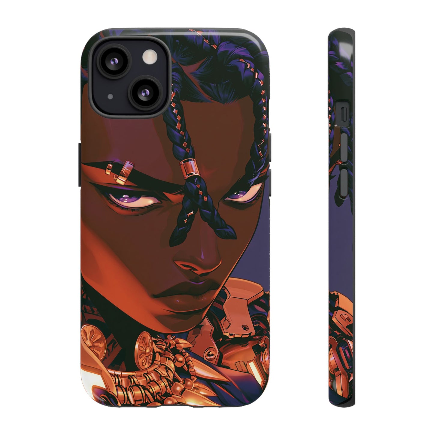 Afrofuturist Phone Case Black Owned iPhone 16 Case Cyberpunk Warrior Art Cultural Gift Tough Case