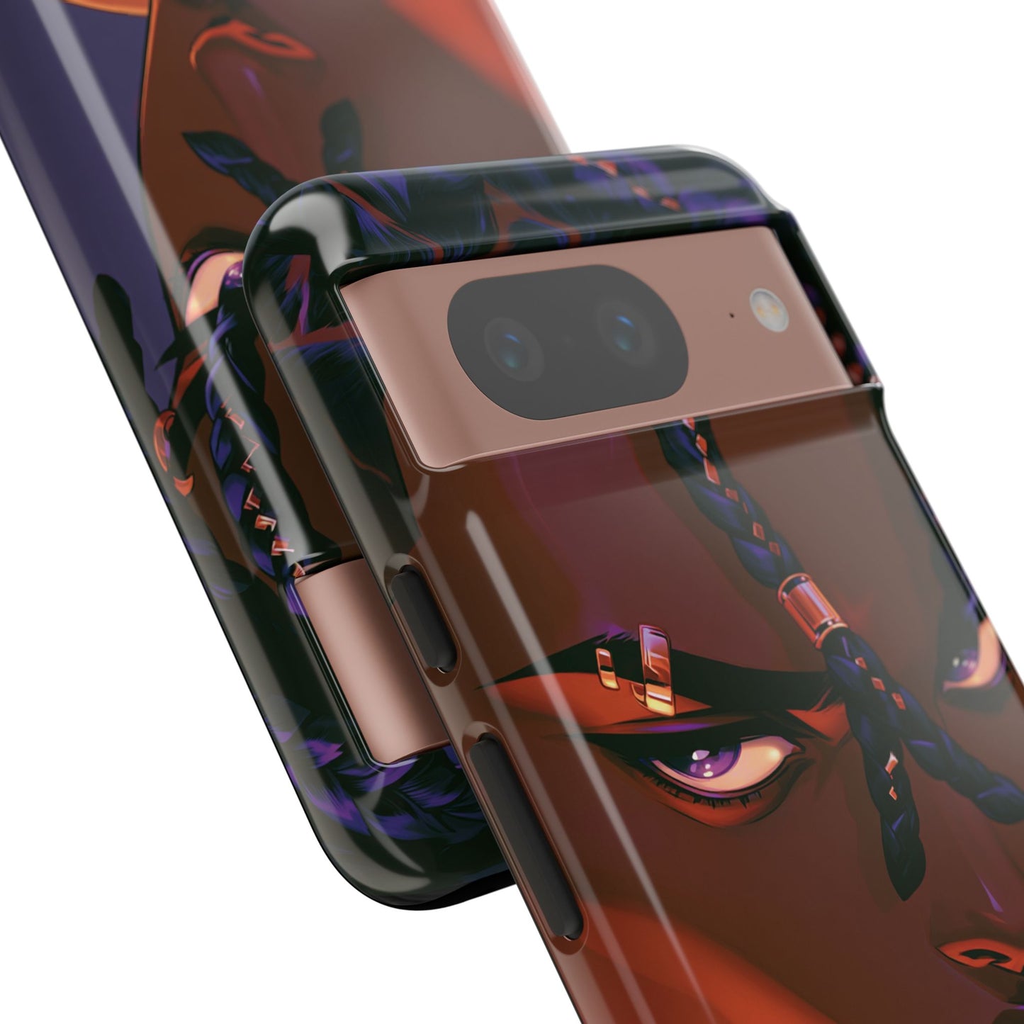 Afrofuturist Phone Case Black Owned iPhone 16 Case Cyberpunk Warrior Art Cultural Gift Tough Case