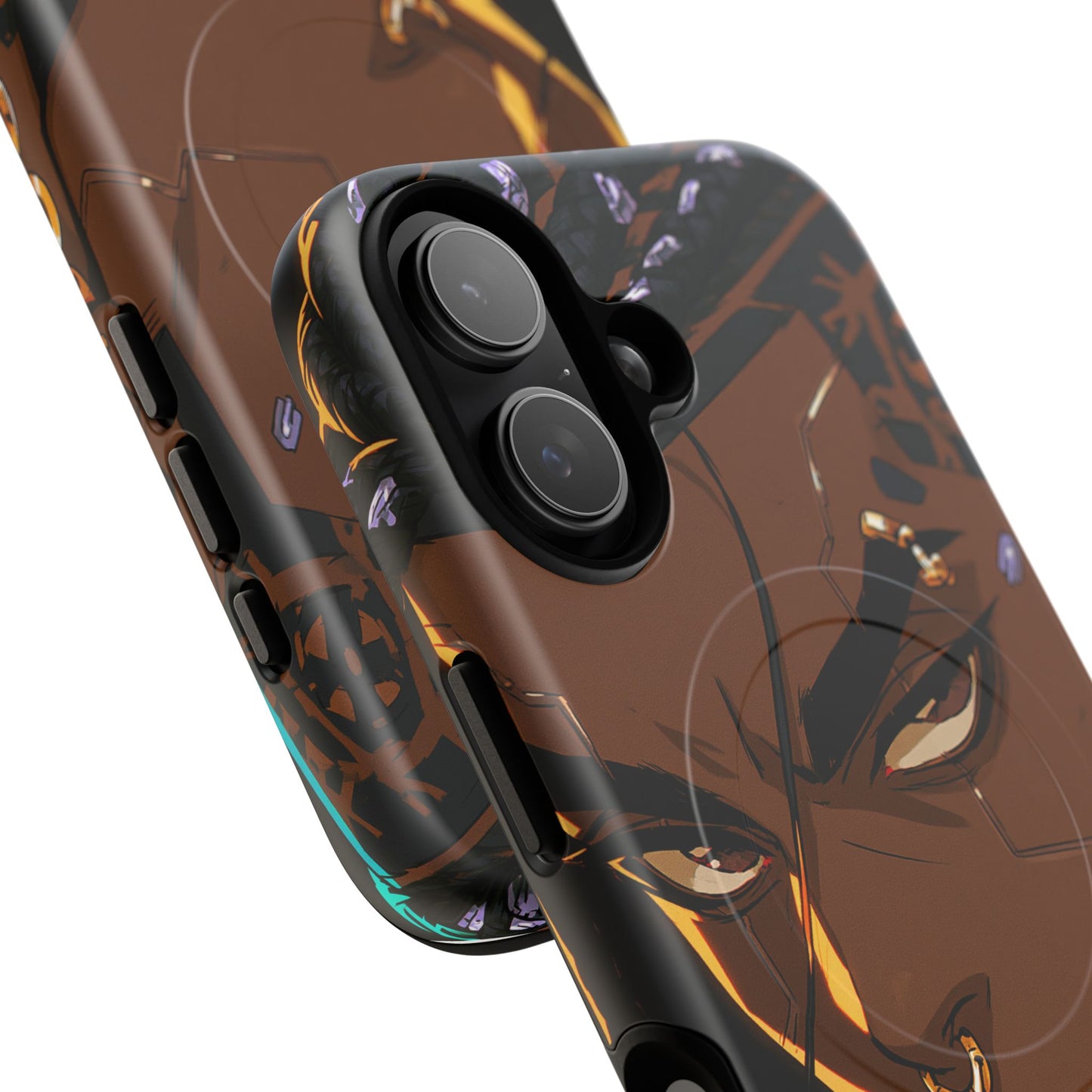 Afrofuturist Phone Case Black Owned Cyberpunk Man Art Phone Case Streetwear Gold Tribal Gift