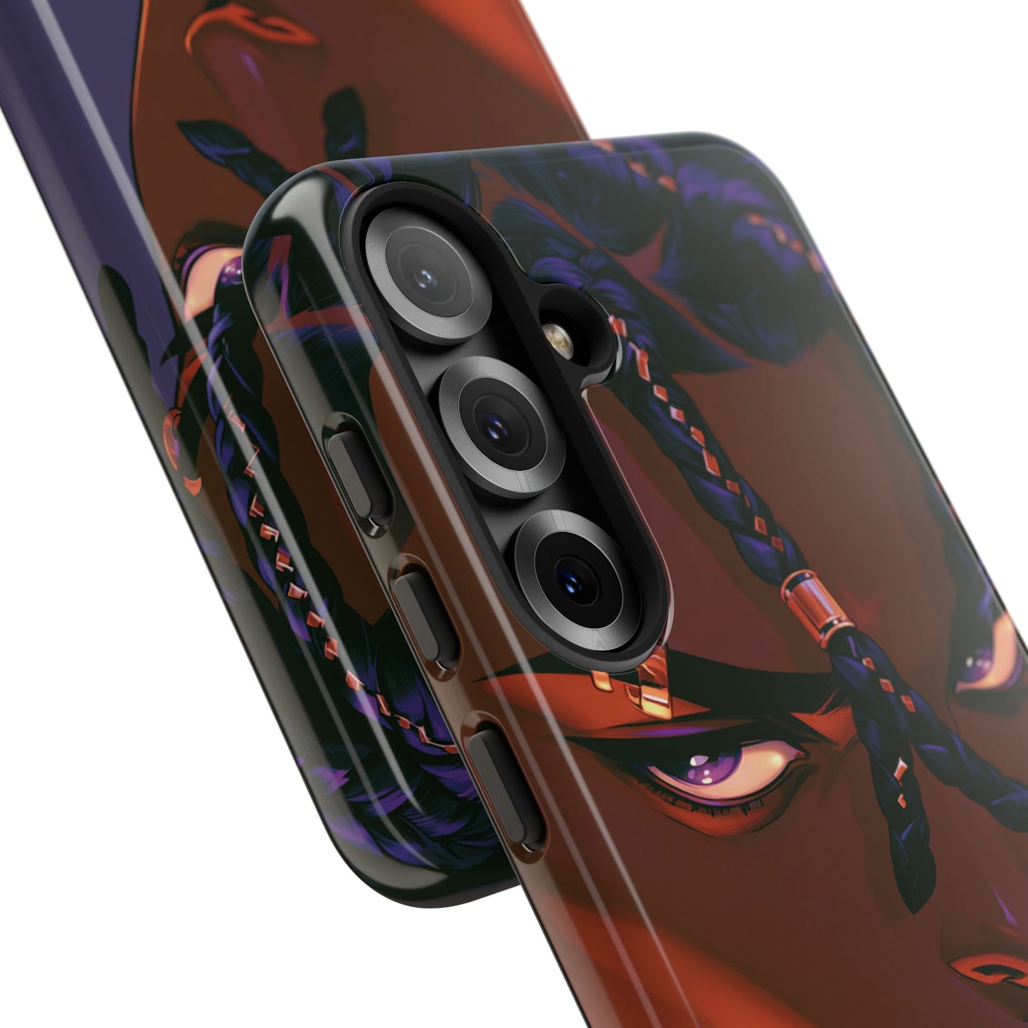 Afrofuturist Phone Case Black Owned iPhone 16 Case Cyberpunk Warrior Art Cultural Gift Tough Case