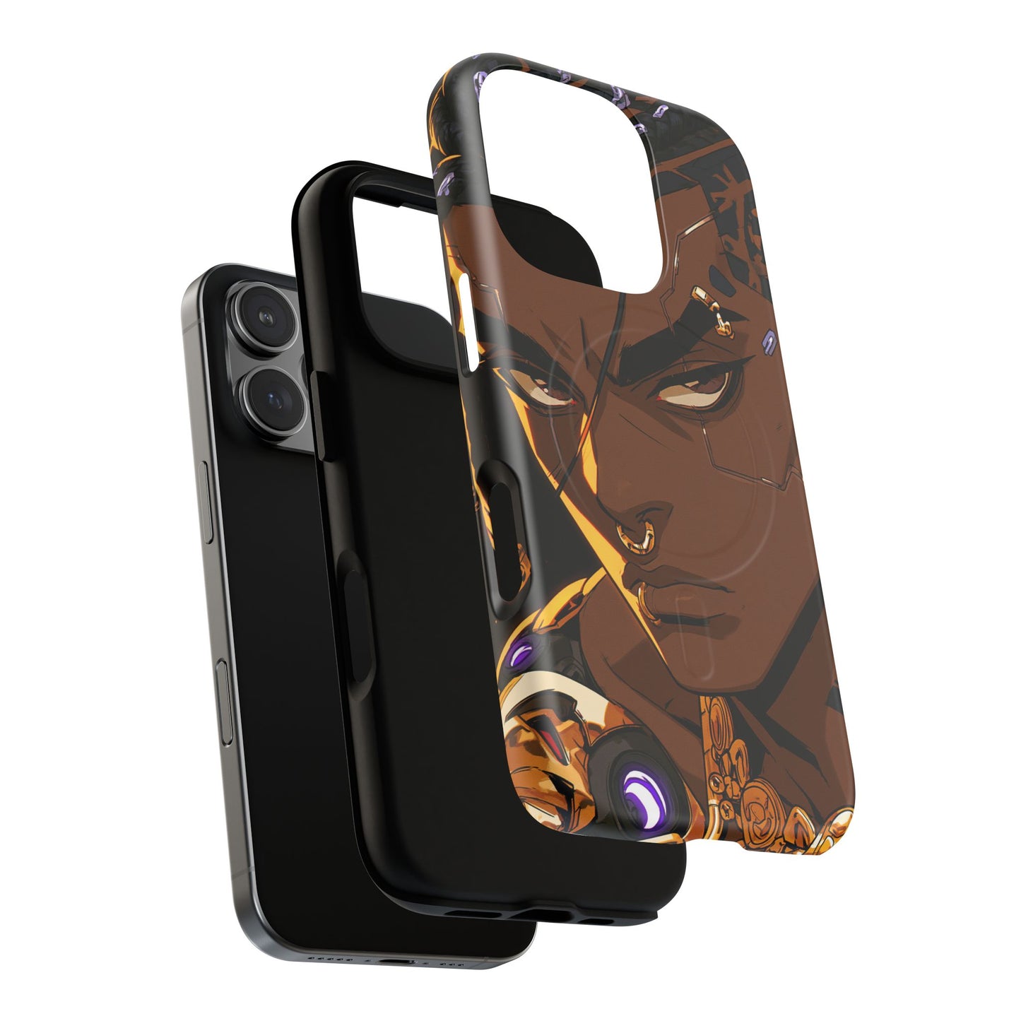 Magnetic Tough Phone Case — Bold Anime Warrior Design