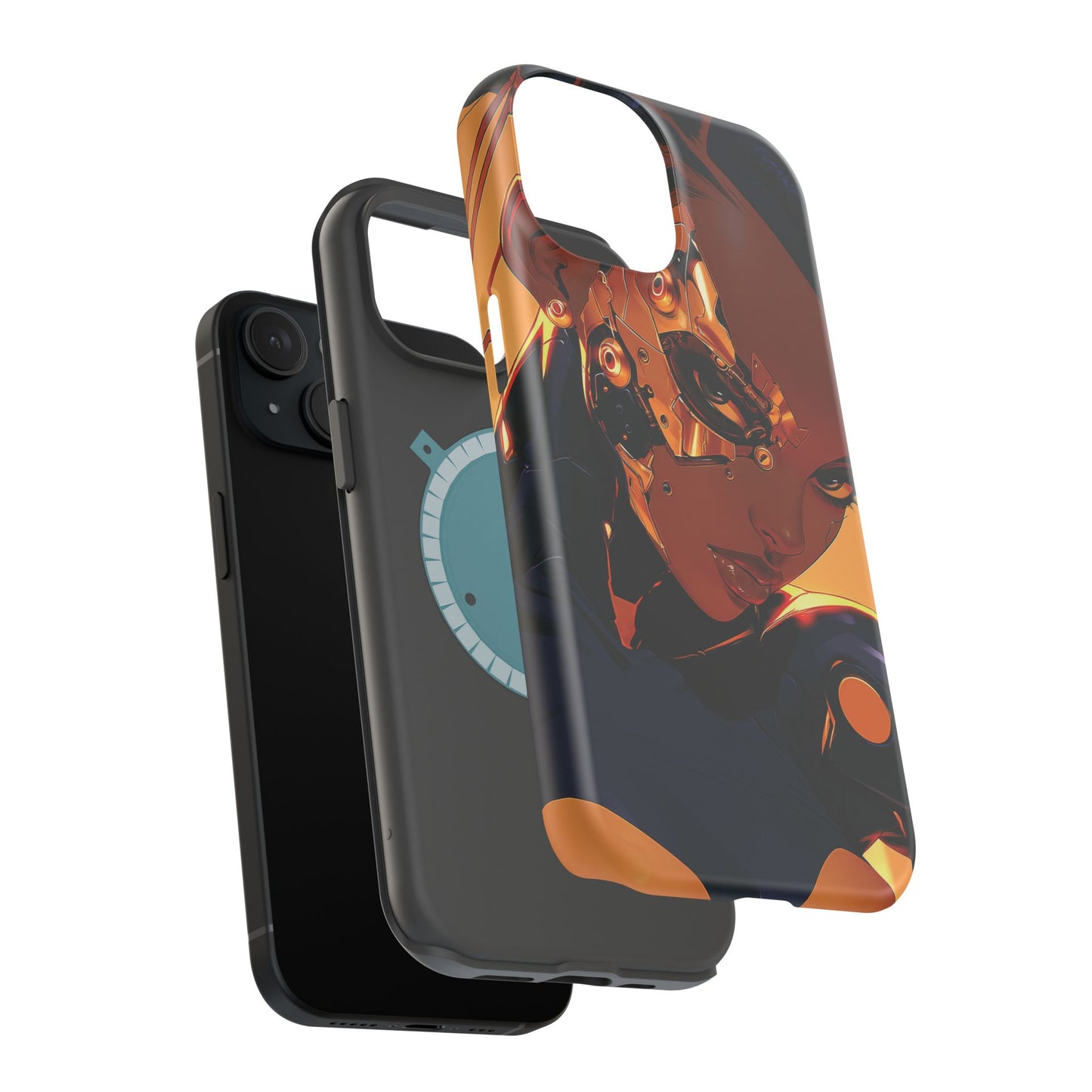 Afrofuturist Phone Case Cyberpunk Woman Art Black Owned Phone Case Sci Fi Melanin Gold Tech Gift