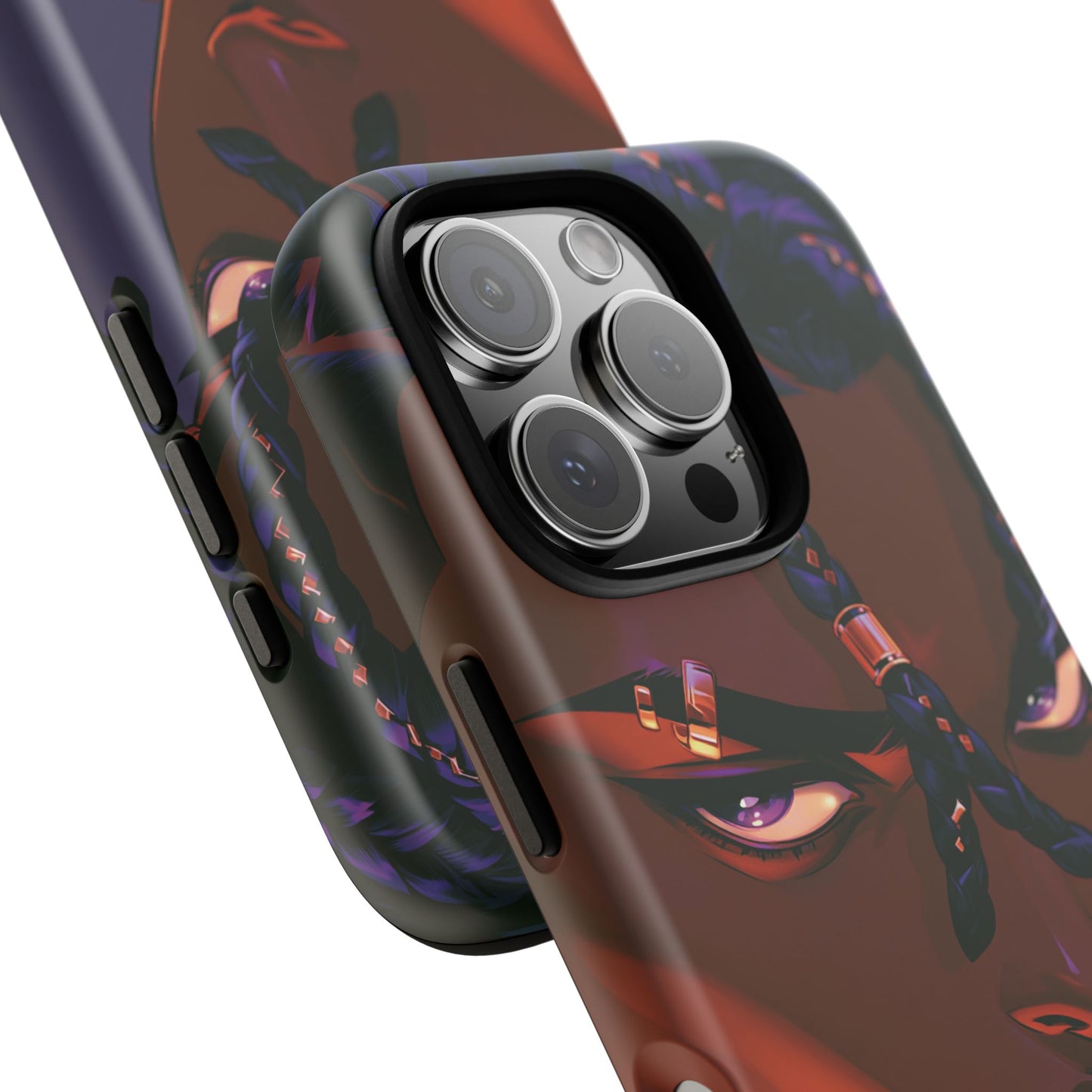 Afrofuturist Phone Case Black Owned iPhone 16 Case Cyberpunk Warrior Art Cultural Gift Tough Case