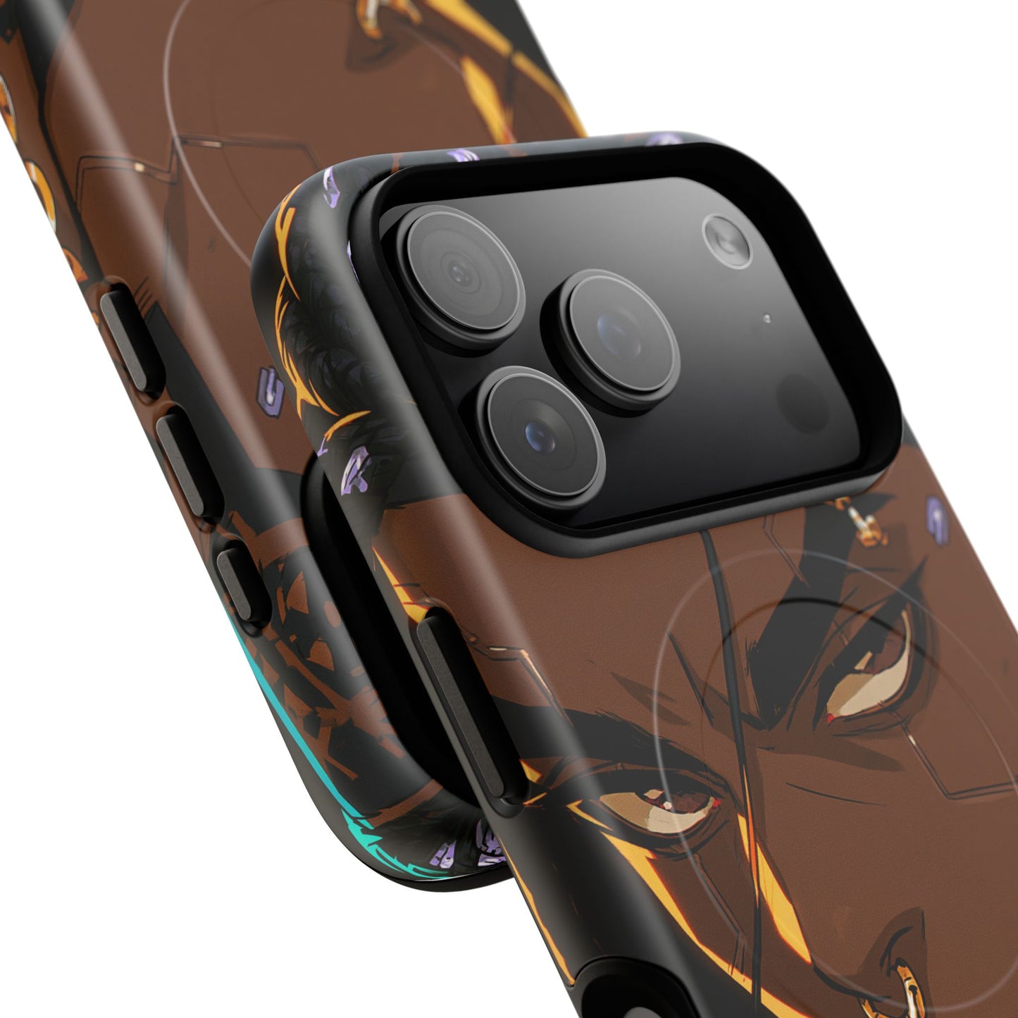 Afrofuturist Phone Case Black Owned Cyberpunk Man Art Phone Case Streetwear Gold Tribal Gift