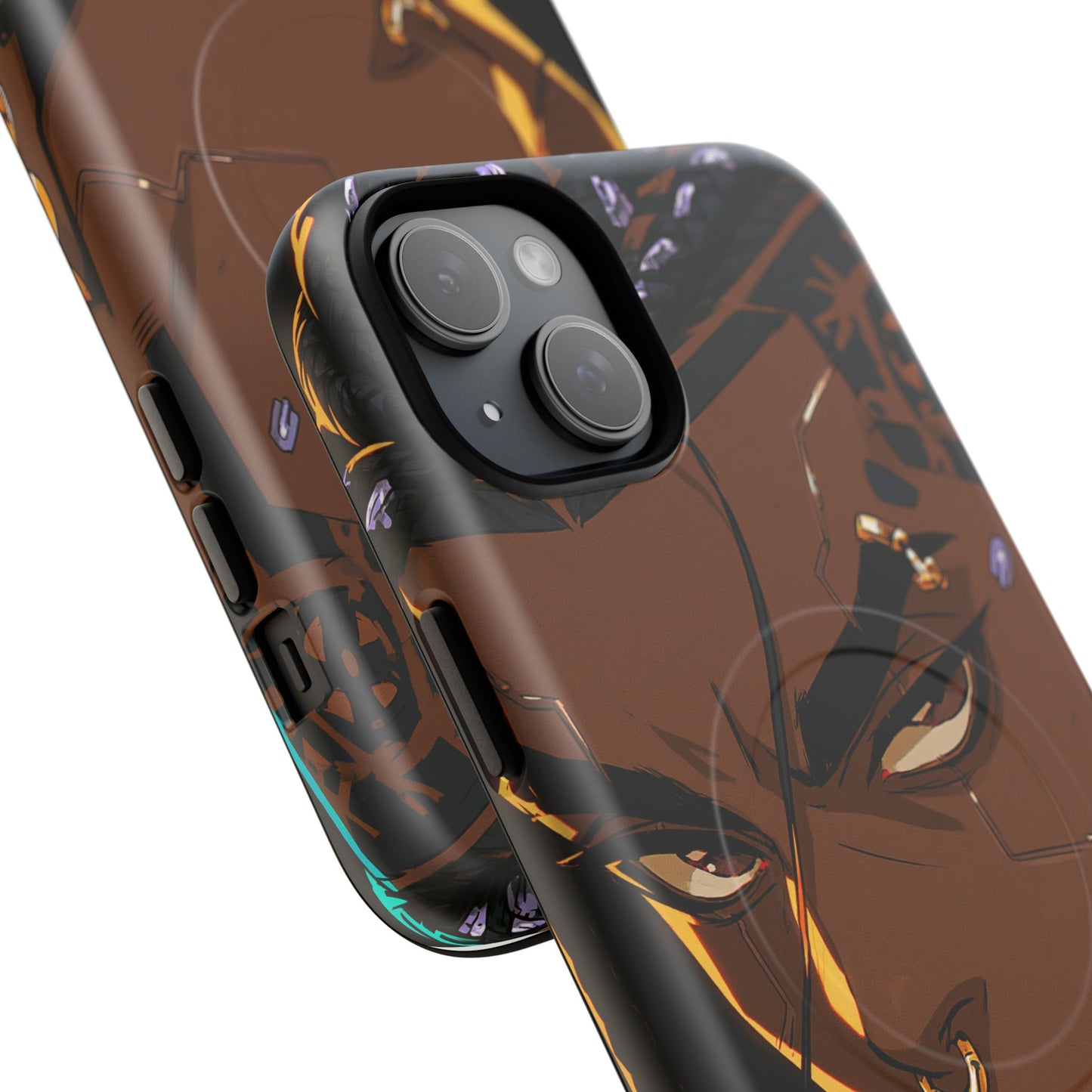 Afrofuturist Phone Case Black Owned Cyberpunk Man Art Phone Case Streetwear Gold Tribal Gift