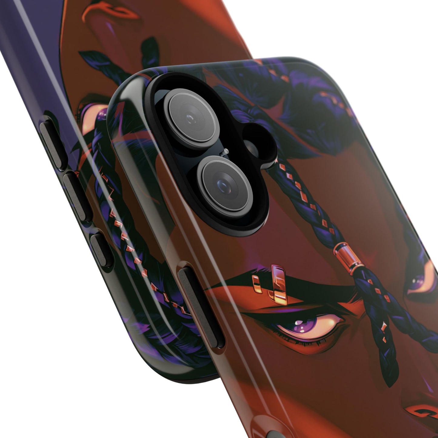 Afrofuturist Phone Case Black Owned iPhone 16 Case Cyberpunk Warrior Art Cultural Gift Tough Case