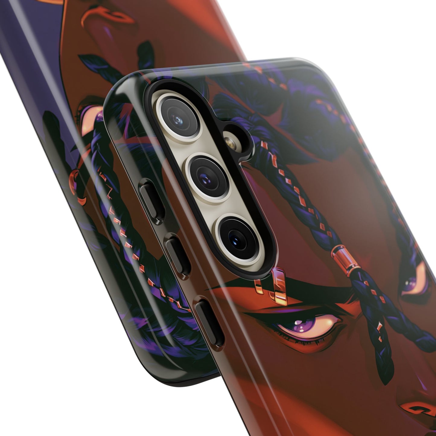 Afrofuturist Phone Case Black Owned iPhone 16 Case Cyberpunk Warrior Art Cultural Gift Tough Case