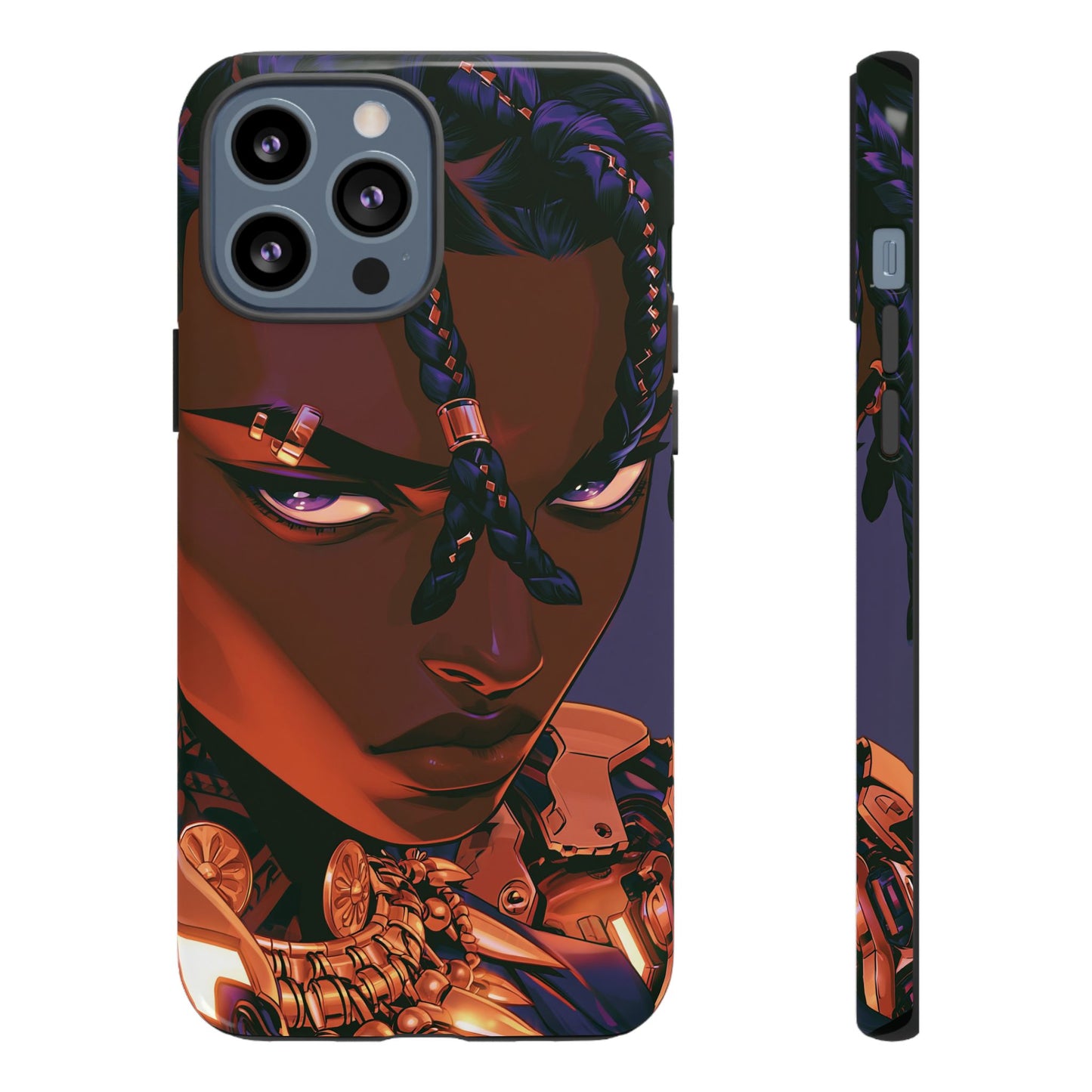 Afrofuturist Phone Case Black Owned iPhone 16 Case Cyberpunk Warrior Art Cultural Gift Tough Case