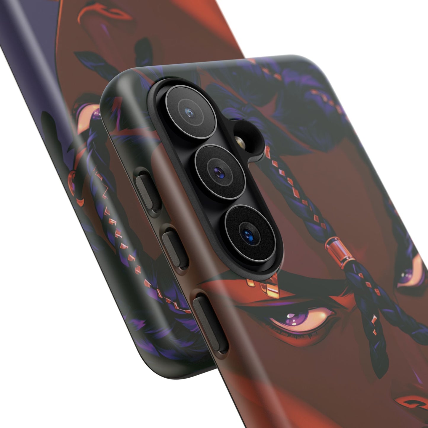Afrofuturist Phone Case Black Owned iPhone 16 Case Cyberpunk Warrior Art Cultural Gift Tough Case