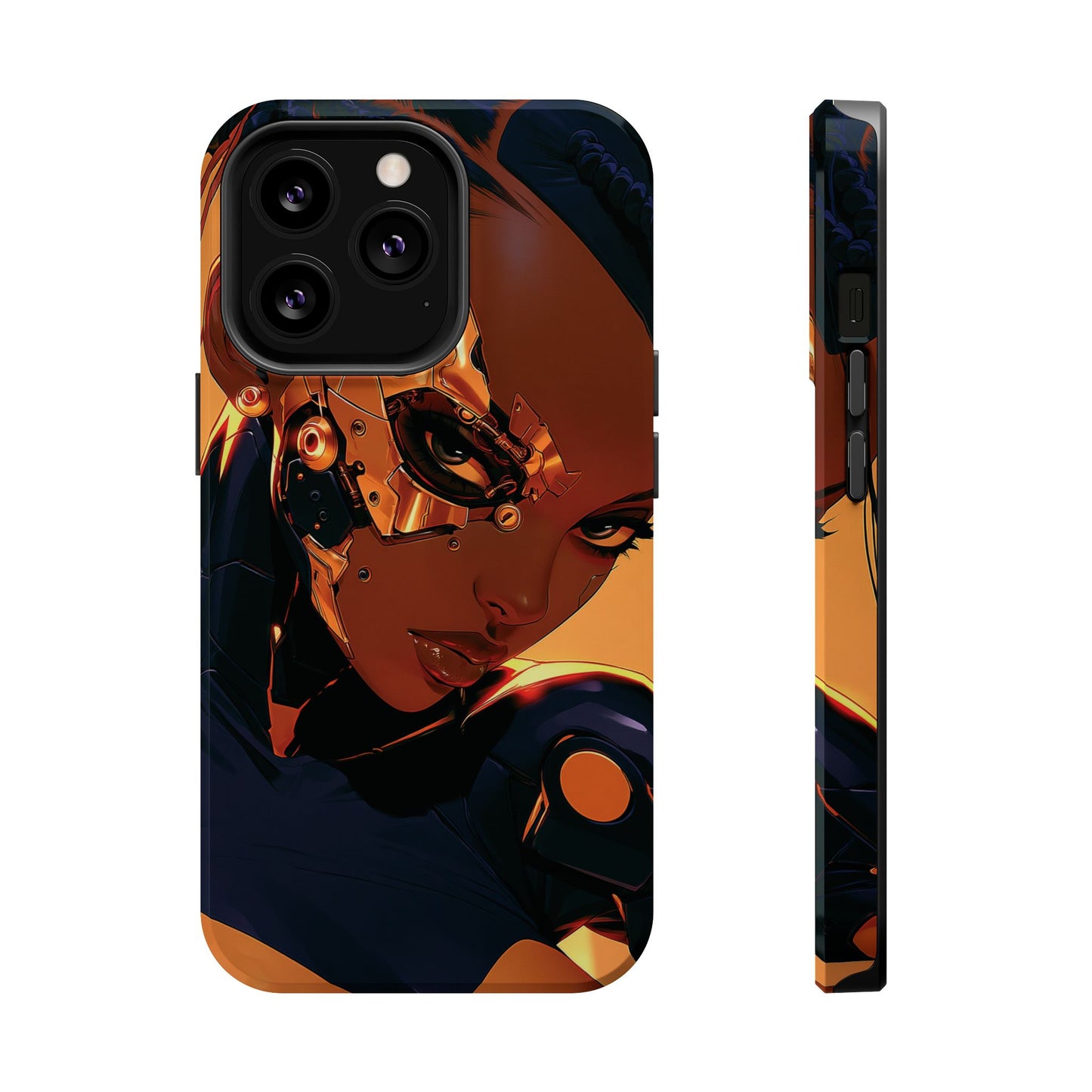 Afrofuturist Phone Case Cyberpunk Woman Art Black Owned Phone Case Sci Fi Melanin Gold Tech Gift