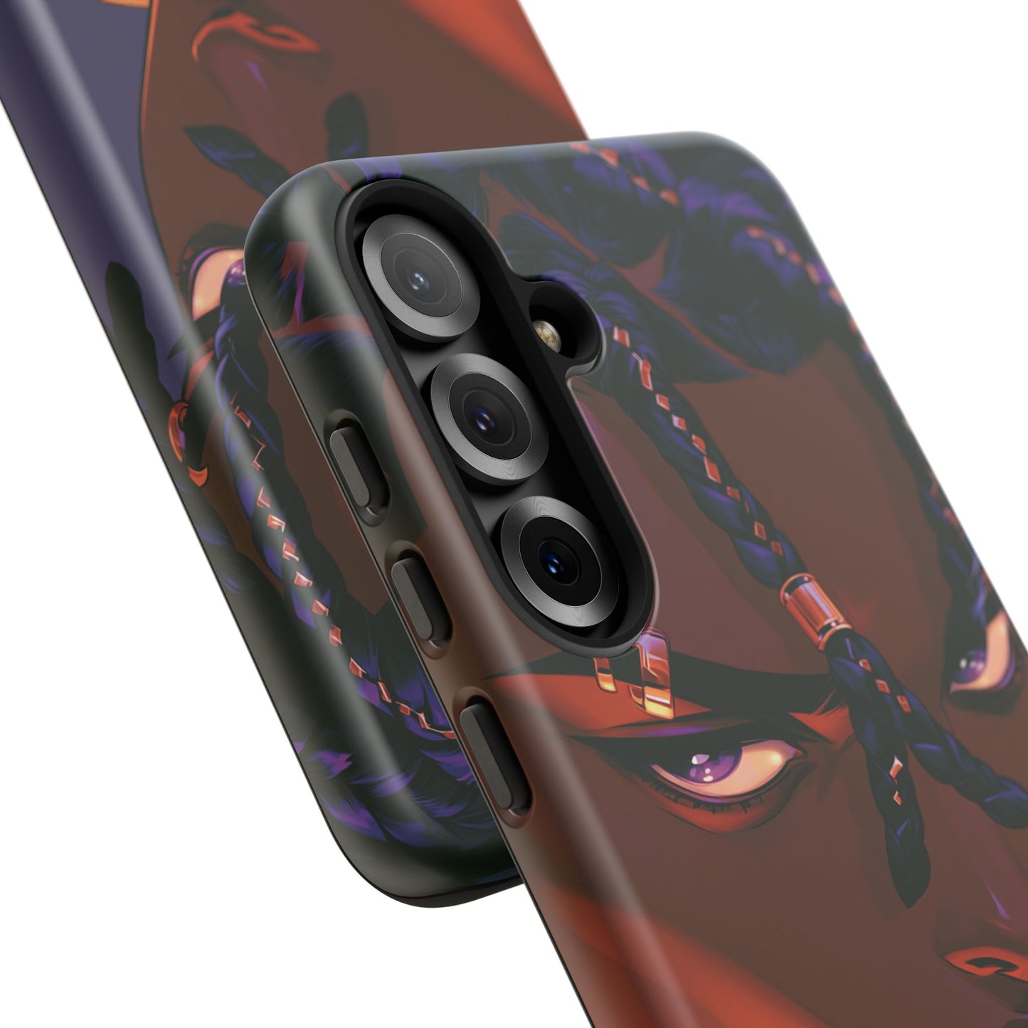 Afrofuturist Phone Case Black Owned iPhone 16 Case Cyberpunk Warrior Art Cultural Gift Tough Case