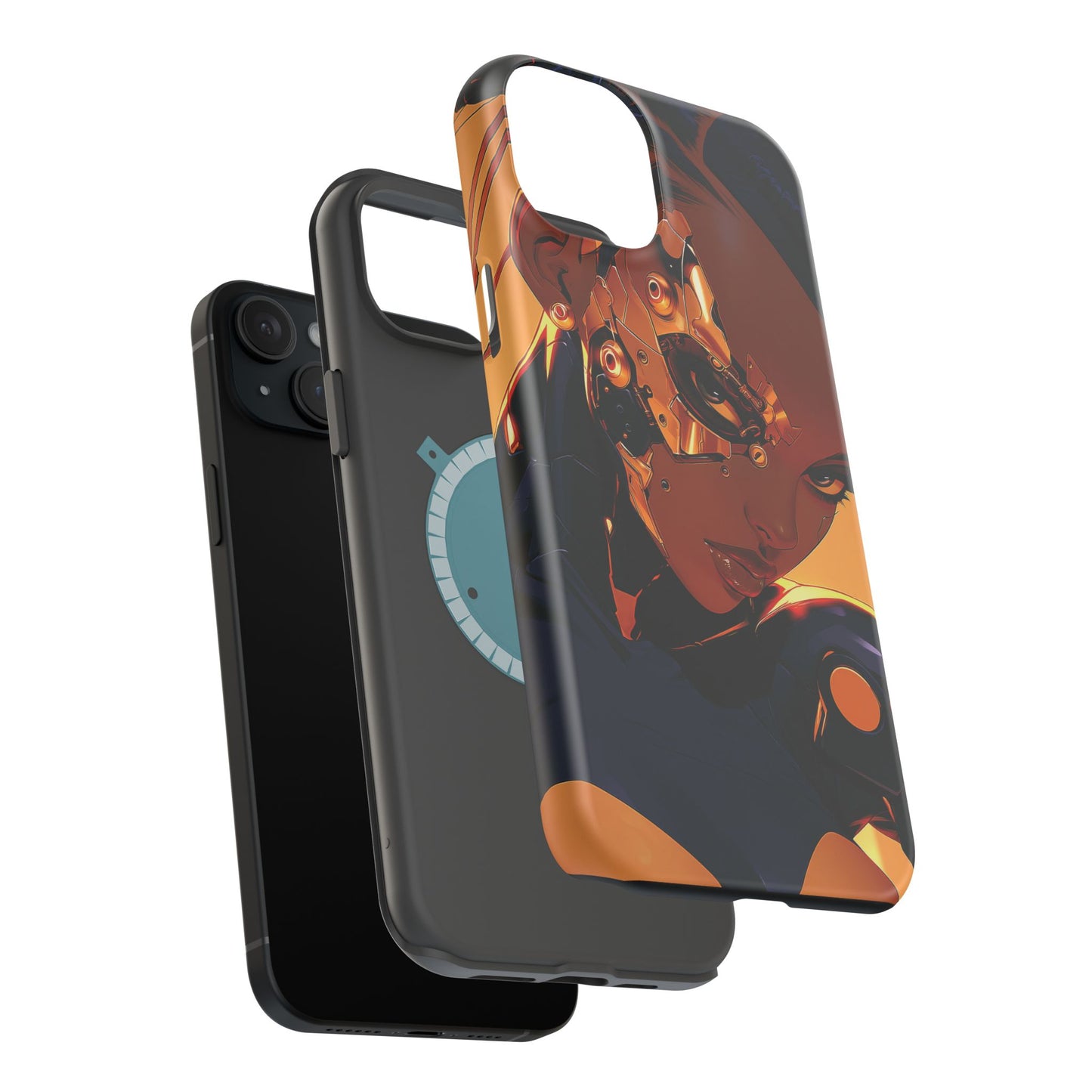 Afrofuturist Phone Case Cyberpunk Woman Art Black Owned Phone Case Sci Fi Melanin Gold Tech Gift