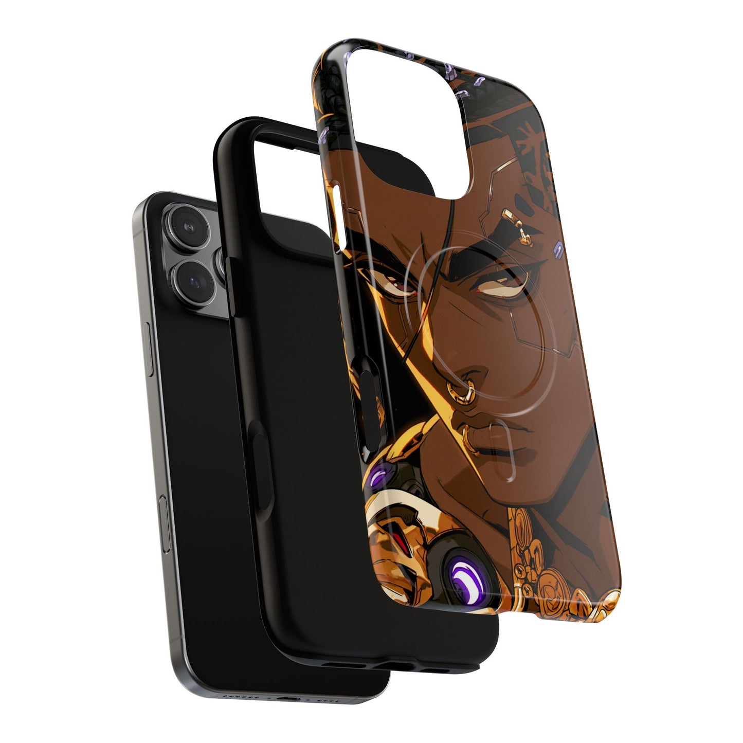 Magnetic Tough Phone Case — Bold Anime Warrior Design