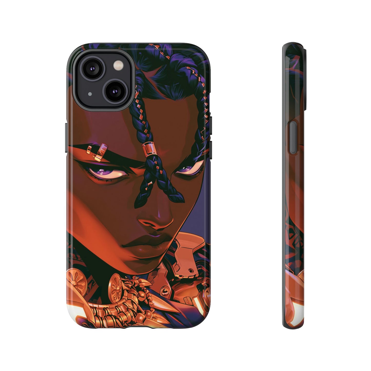 Afrofuturist Phone Case Black Owned iPhone 16 Case Cyberpunk Warrior Art Cultural Gift Tough Case