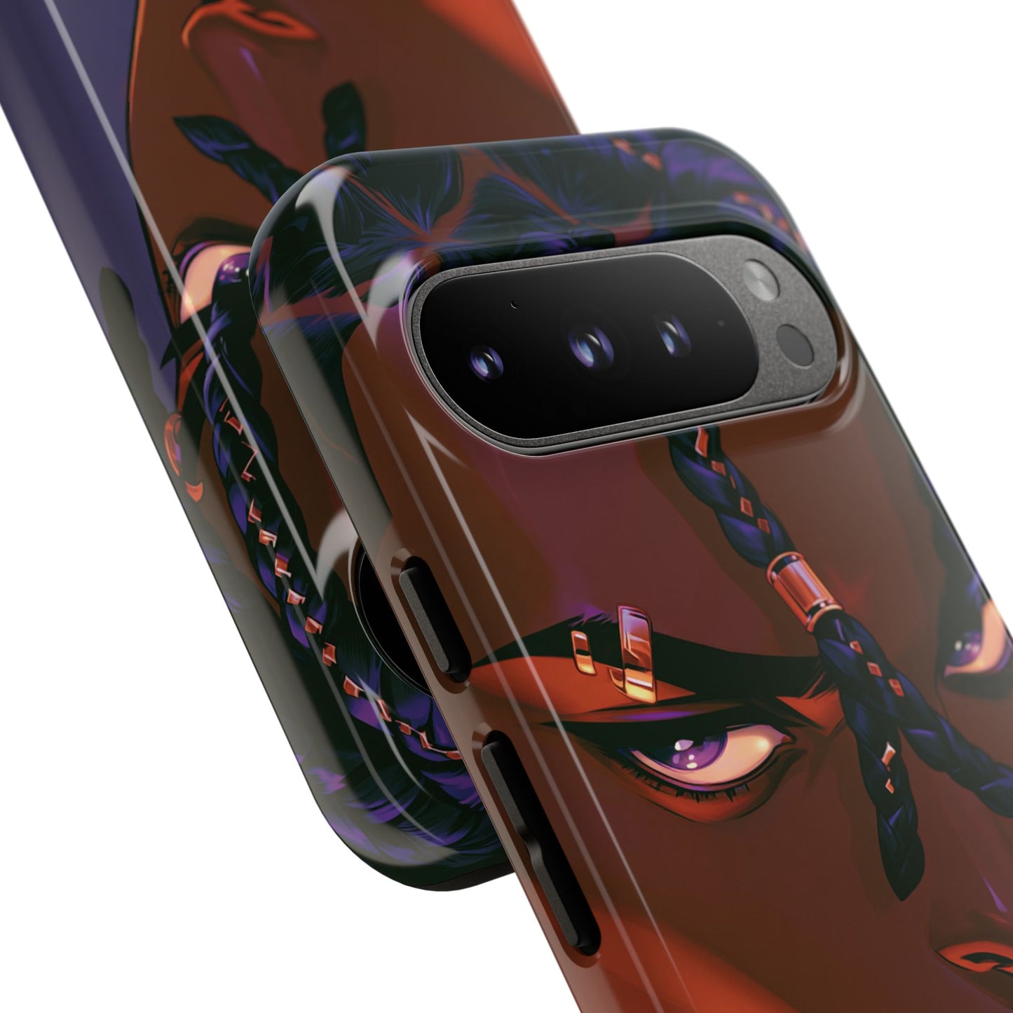 Afrofuturist Phone Case Black Owned iPhone 16 Case Cyberpunk Warrior Art Cultural Gift Tough Case