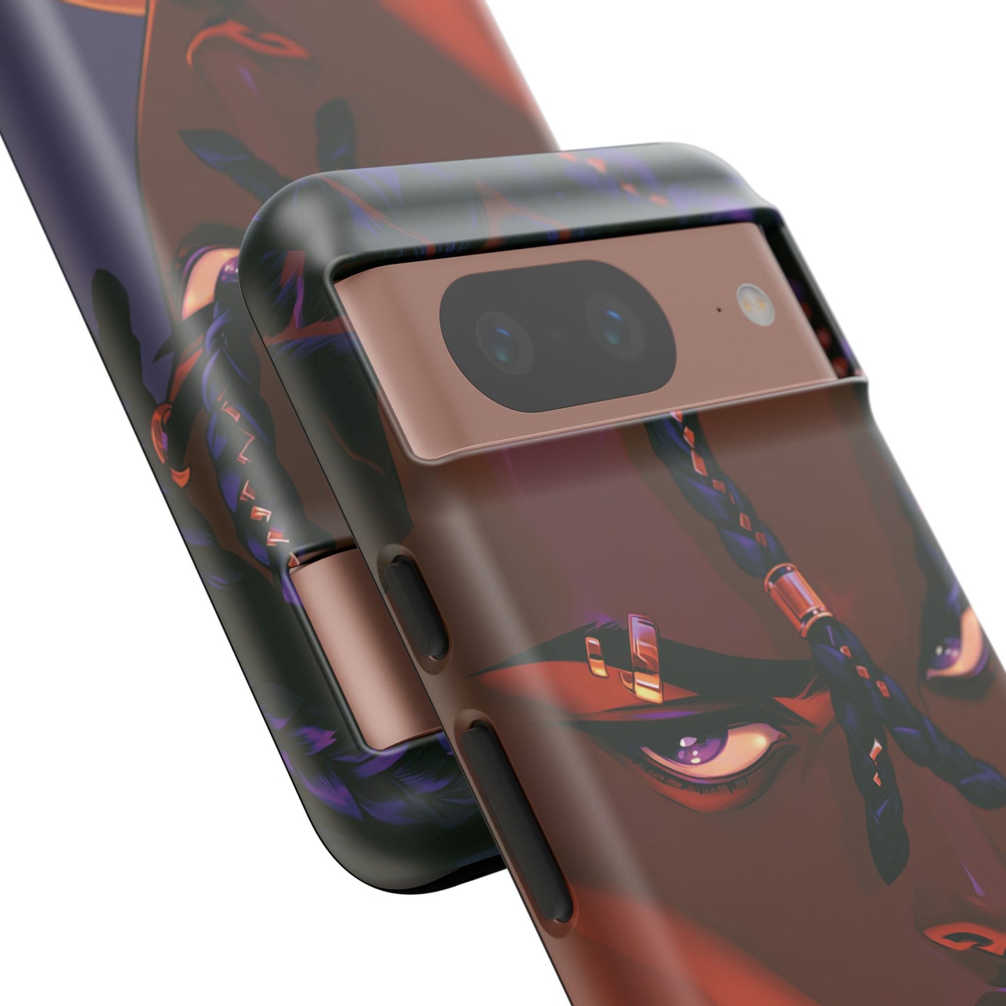 Afrofuturist Phone Case Black Owned iPhone 16 Case Cyberpunk Warrior Art Cultural Gift Tough Case