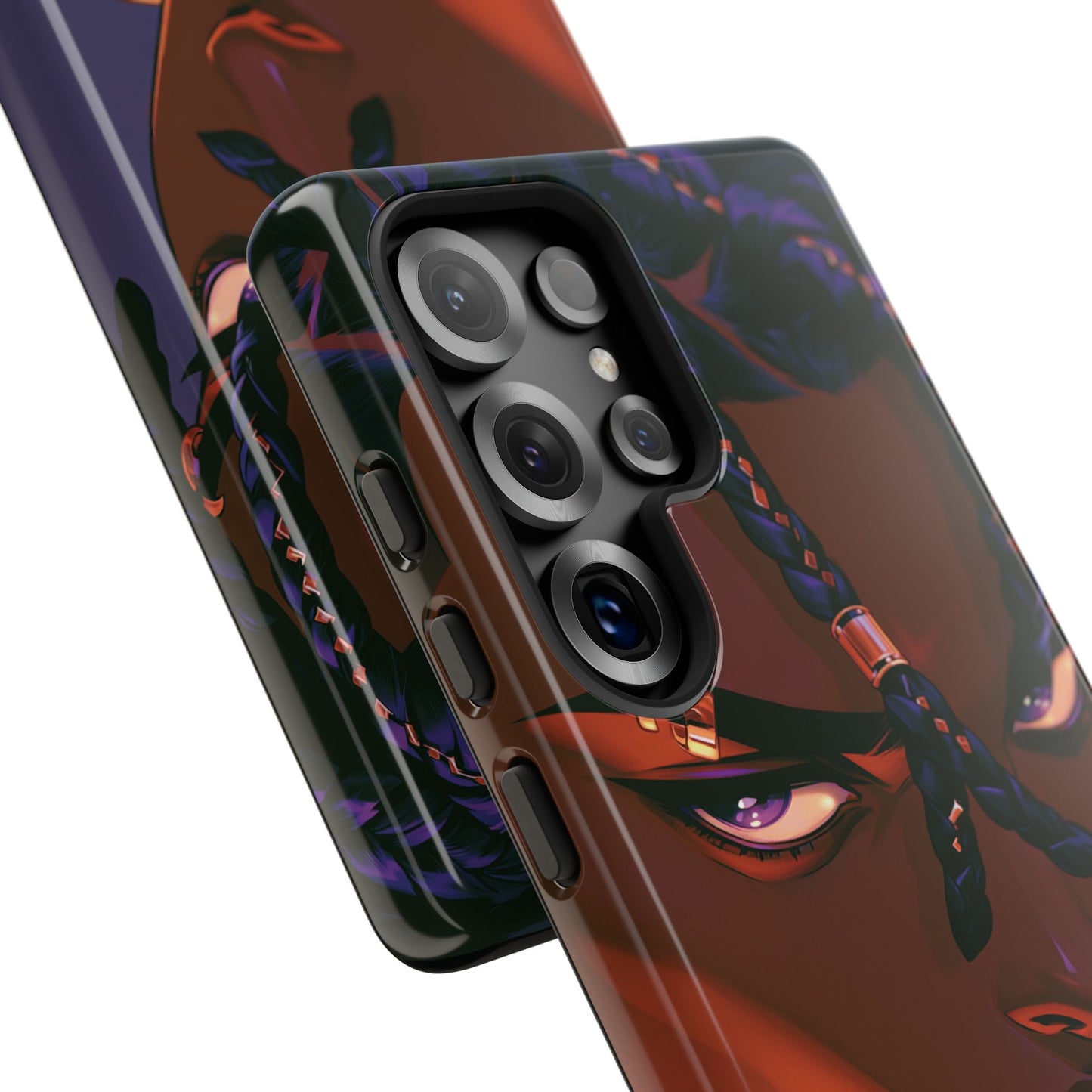 Afrofuturist Phone Case Black Owned iPhone 16 Case Cyberpunk Warrior Art Cultural Gift Tough Case
