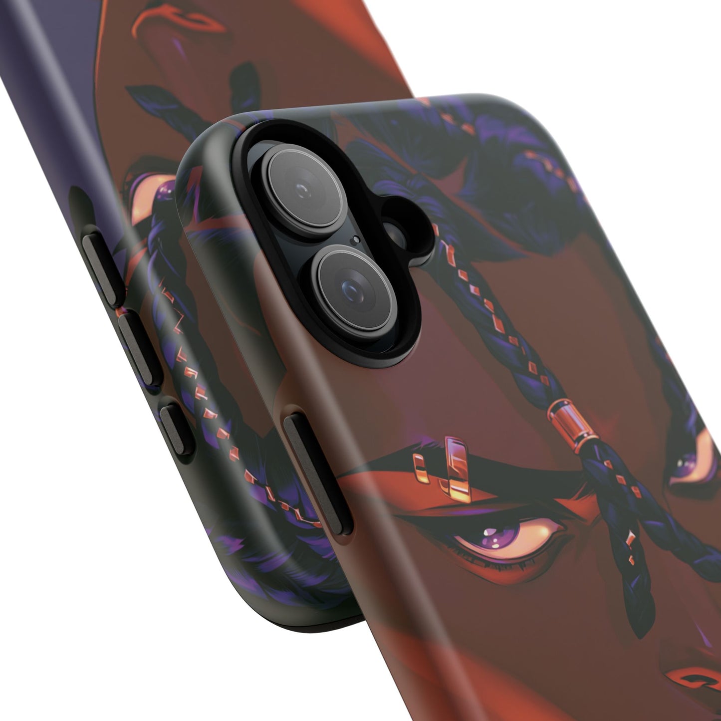 Afrofuturist Phone Case Black Owned iPhone 16 Case Cyberpunk Warrior Art Cultural Gift Tough Case