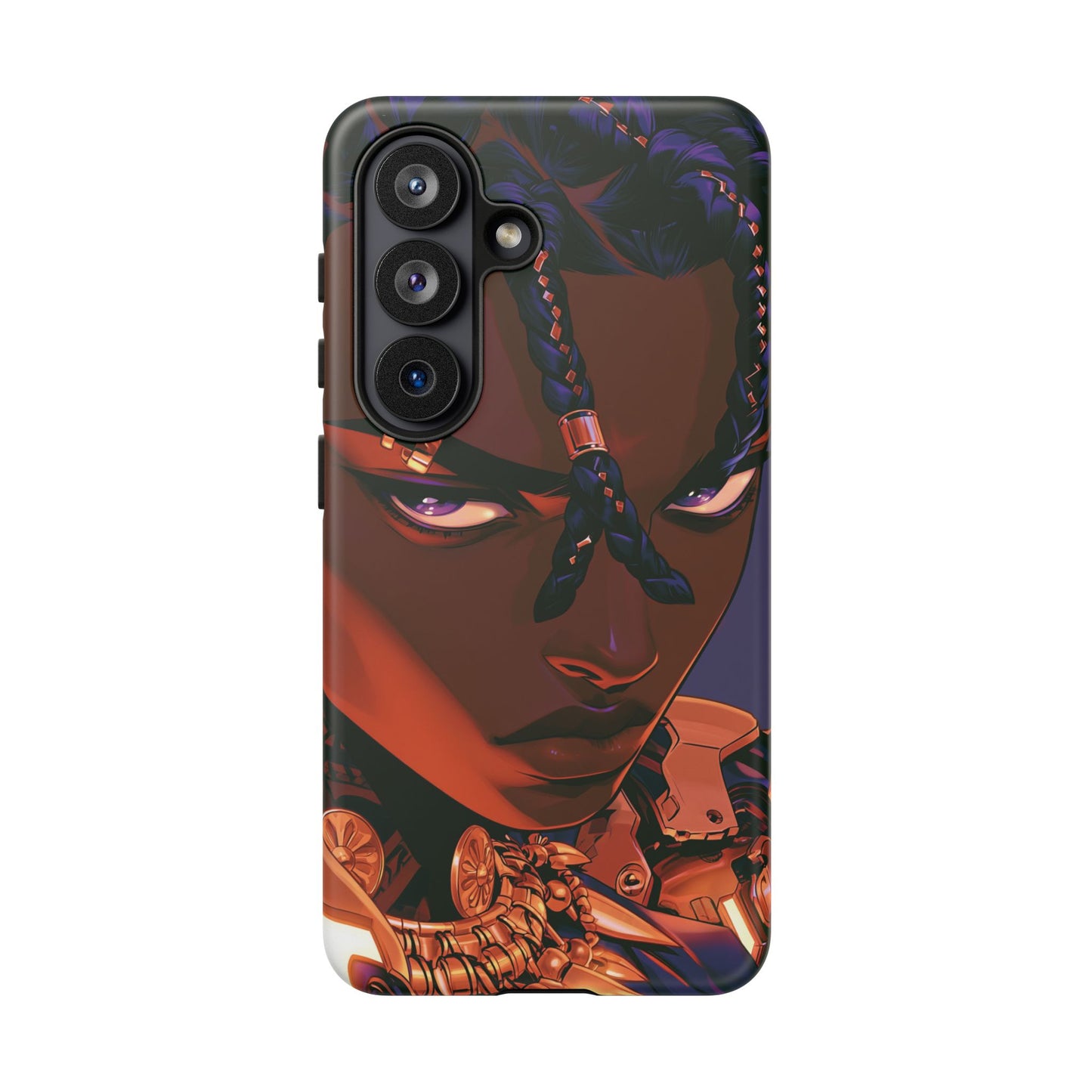 Afrofuturist Phone Case Black Owned iPhone 16 Case Cyberpunk Warrior Art Cultural Gift Tough Case