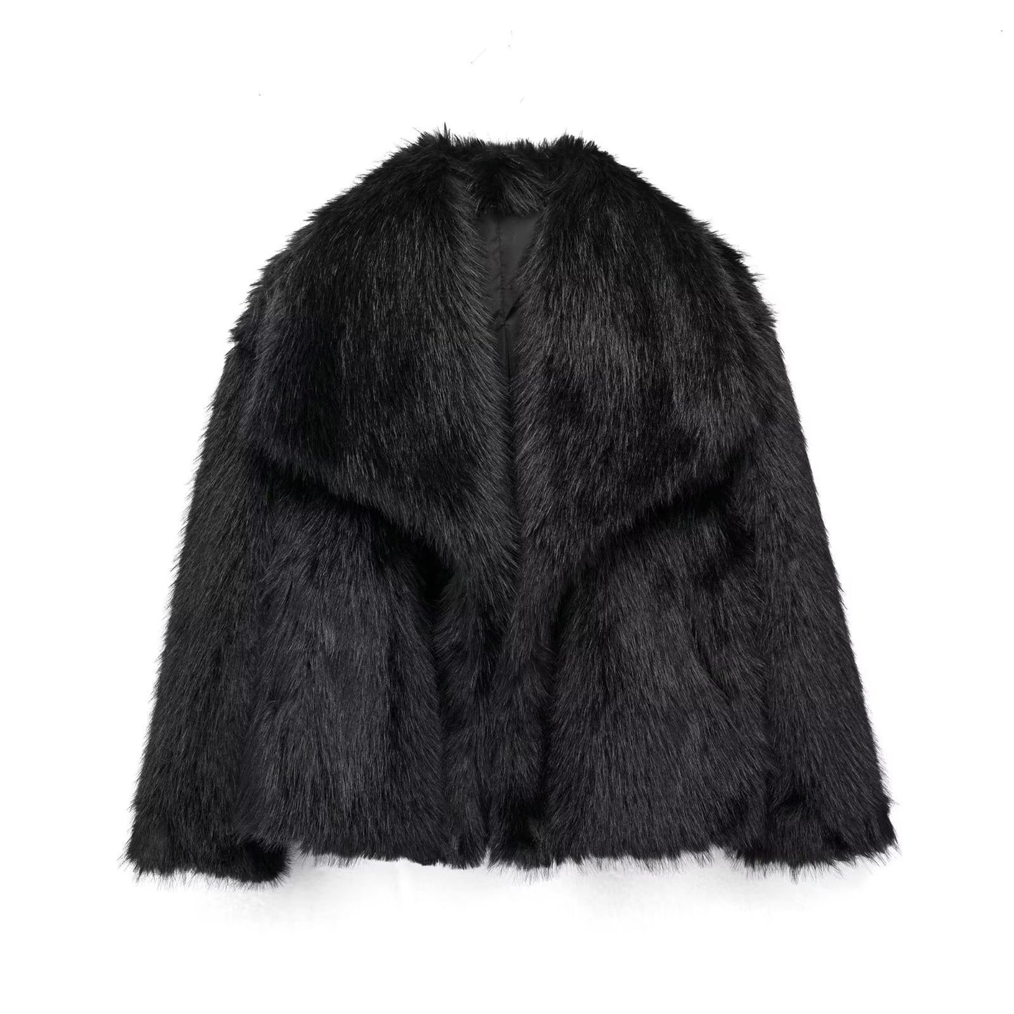 Cozy Chic: Winter Plush Fluffy Lapel Coat